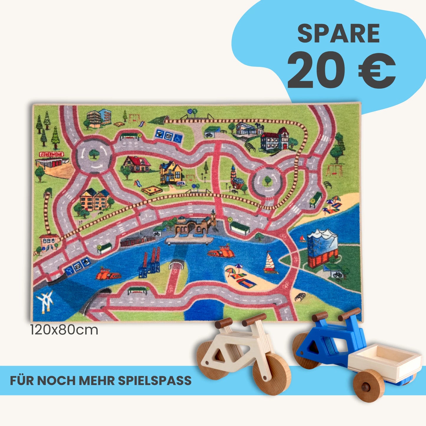 Spielteppich Hamburg 120x80cm im Starter-Set