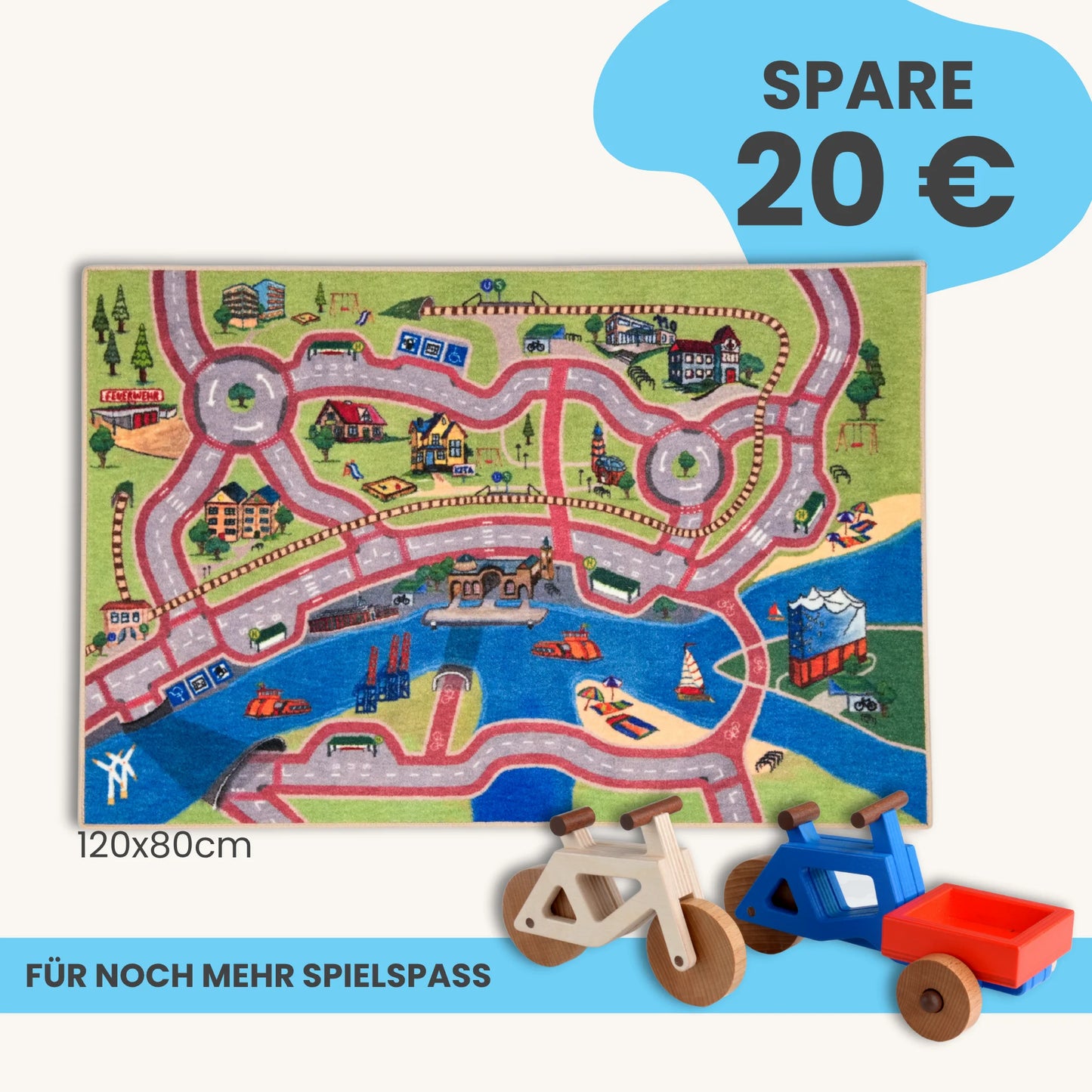 Spielteppich Hamburg 120x80cm im Starter-Set