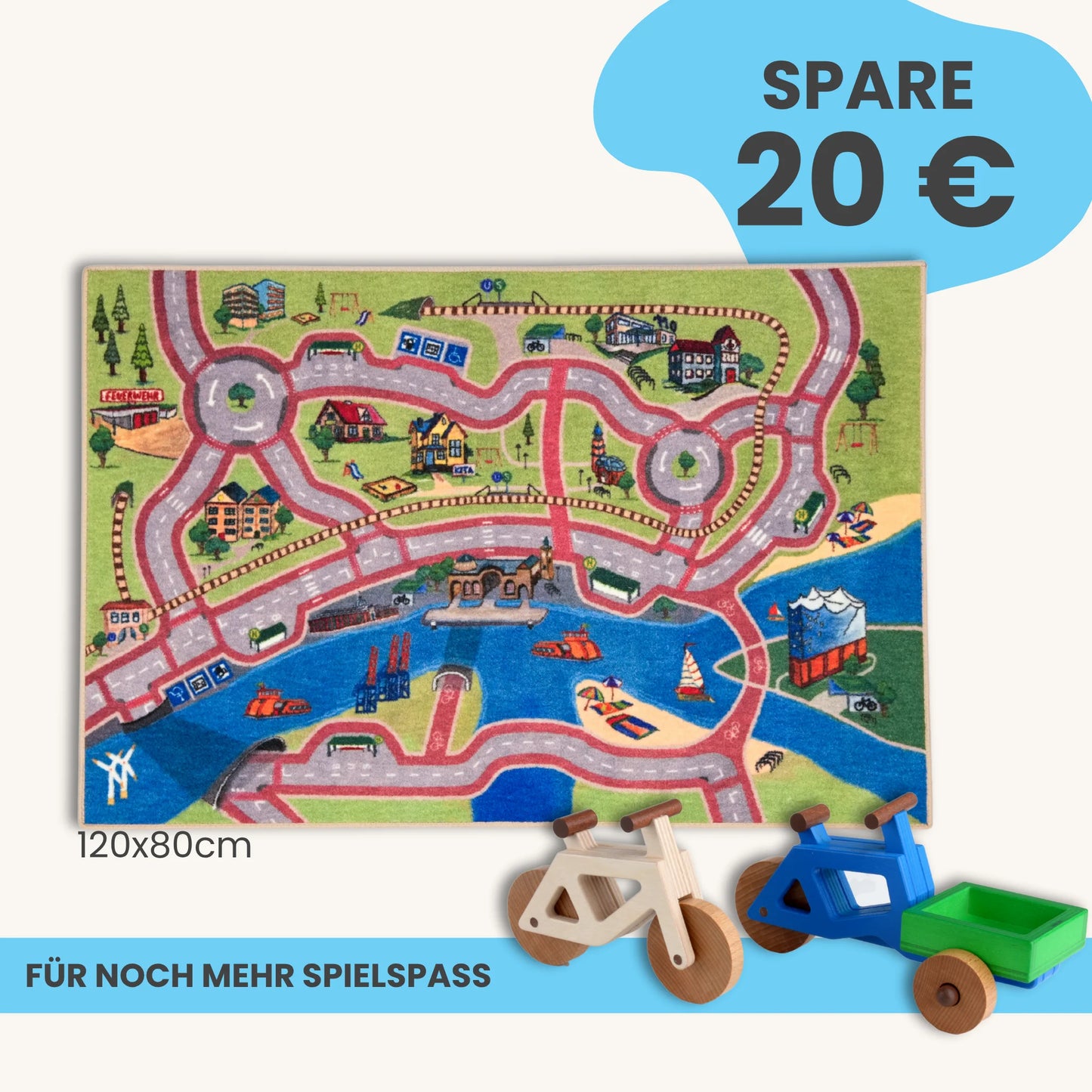 Spielteppich Hamburg 120x80cm im Starter-Set