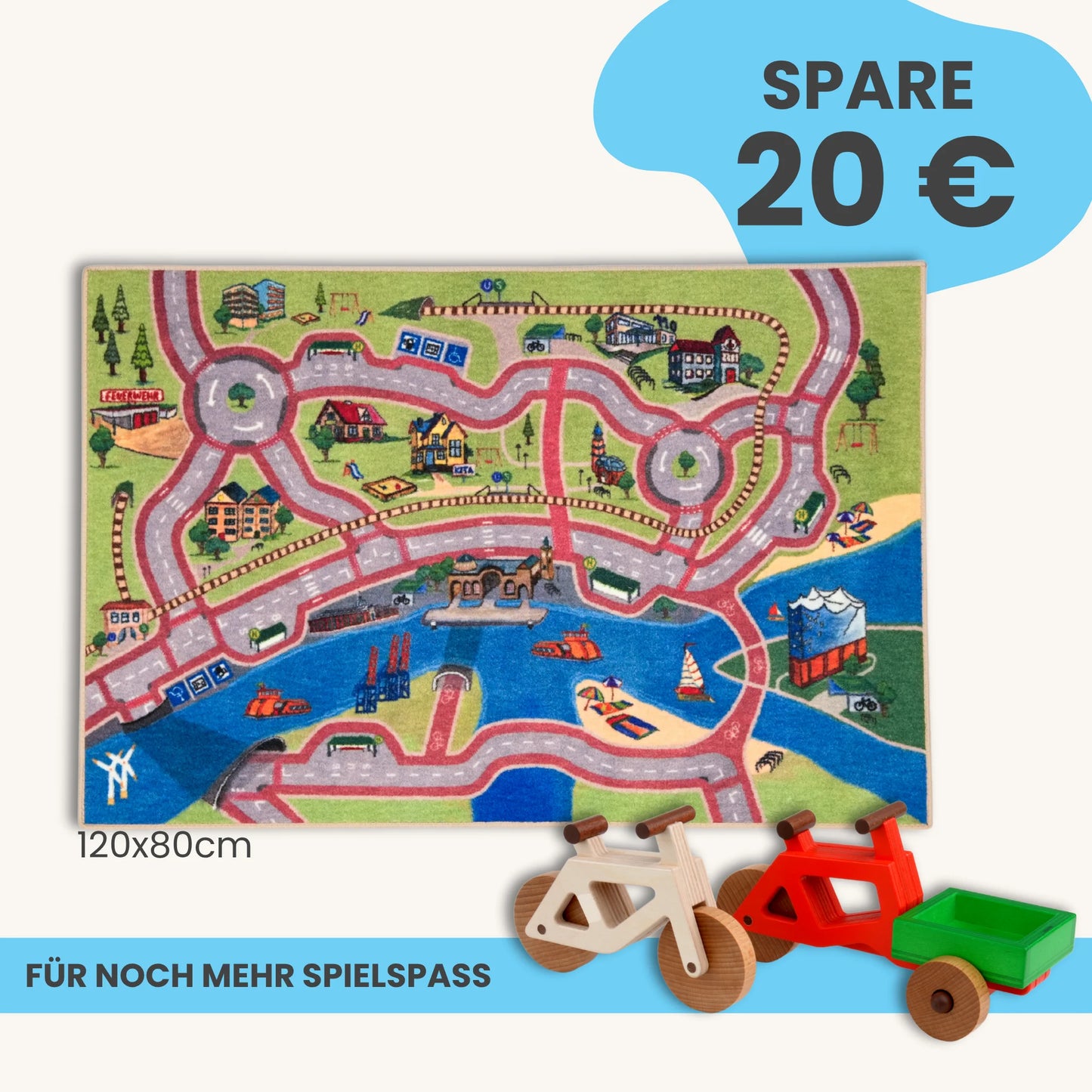 Spielteppich Hamburg 120x80cm im Starter-Set