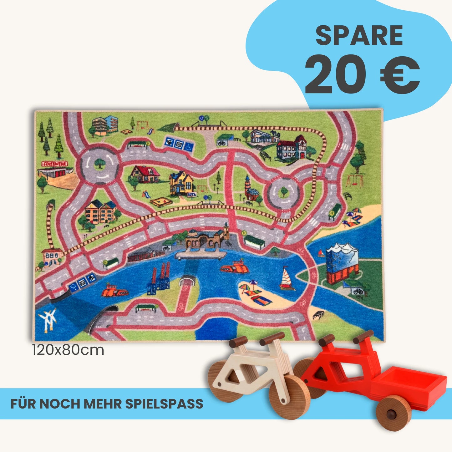 Spielteppich Hamburg 120x80cm im Starter-Set