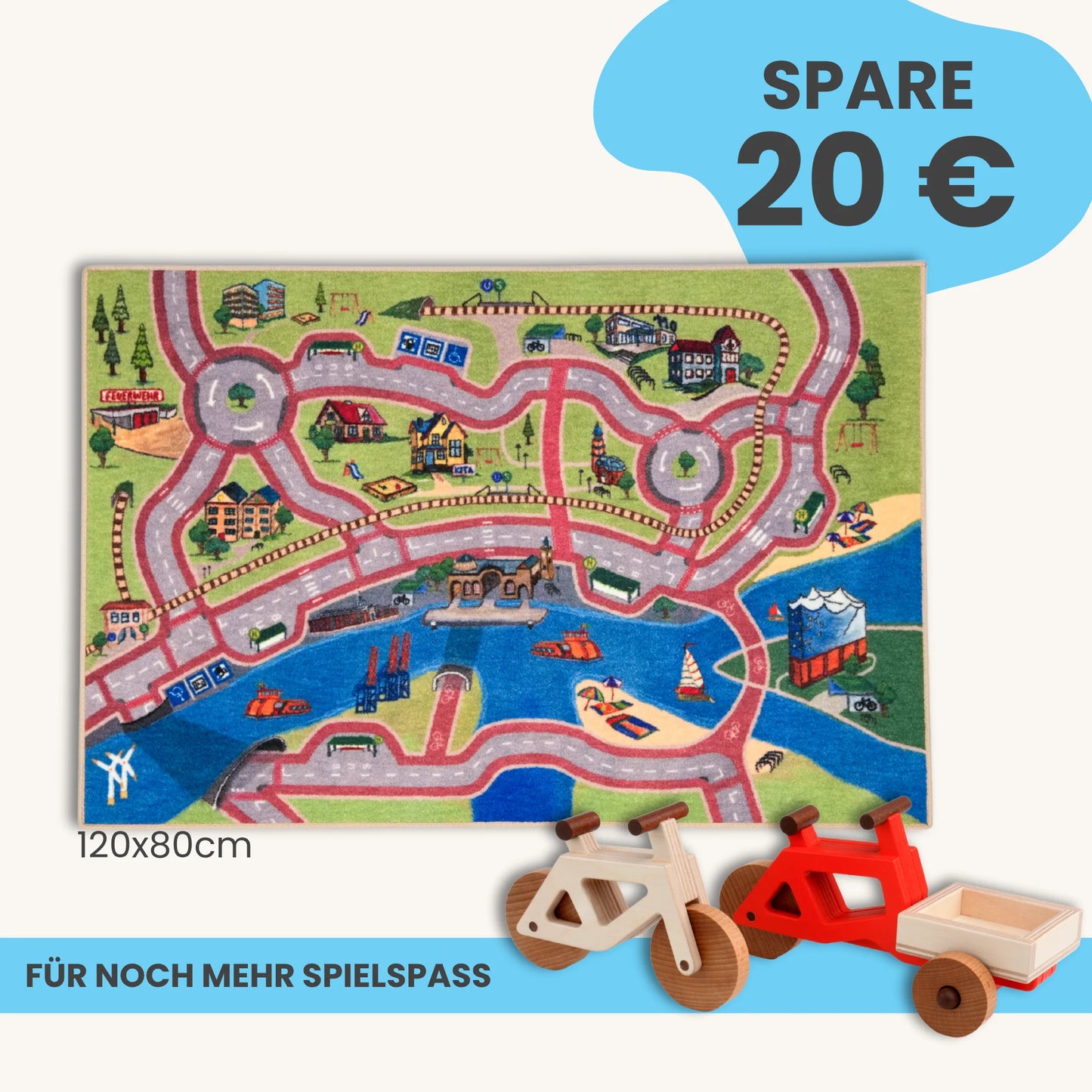 Spielteppich Hamburg 120x80cm im Starter-Set