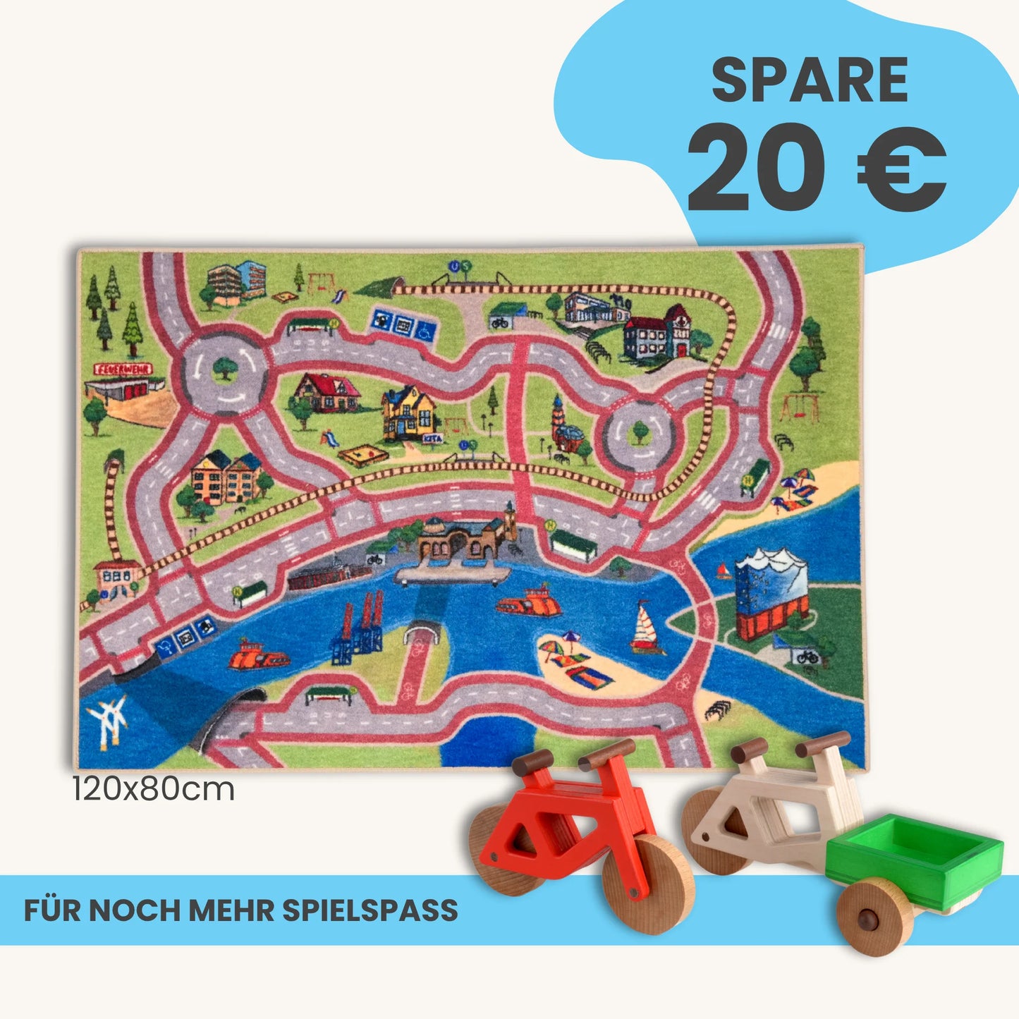 Spielteppich Hamburg 120x80cm im Starter-Set