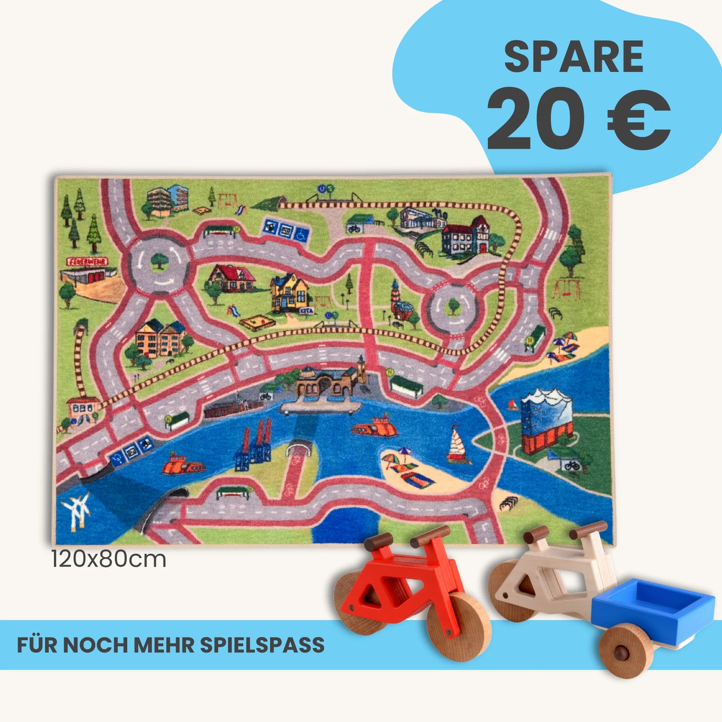 Spielteppich Hamburg 120x80cm im Starter-Set