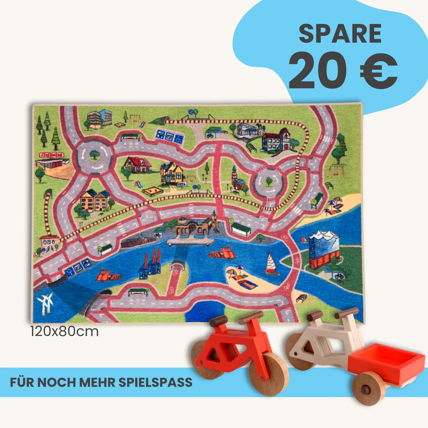 Spielteppich Hamburg 120x80cm im Starter-Set