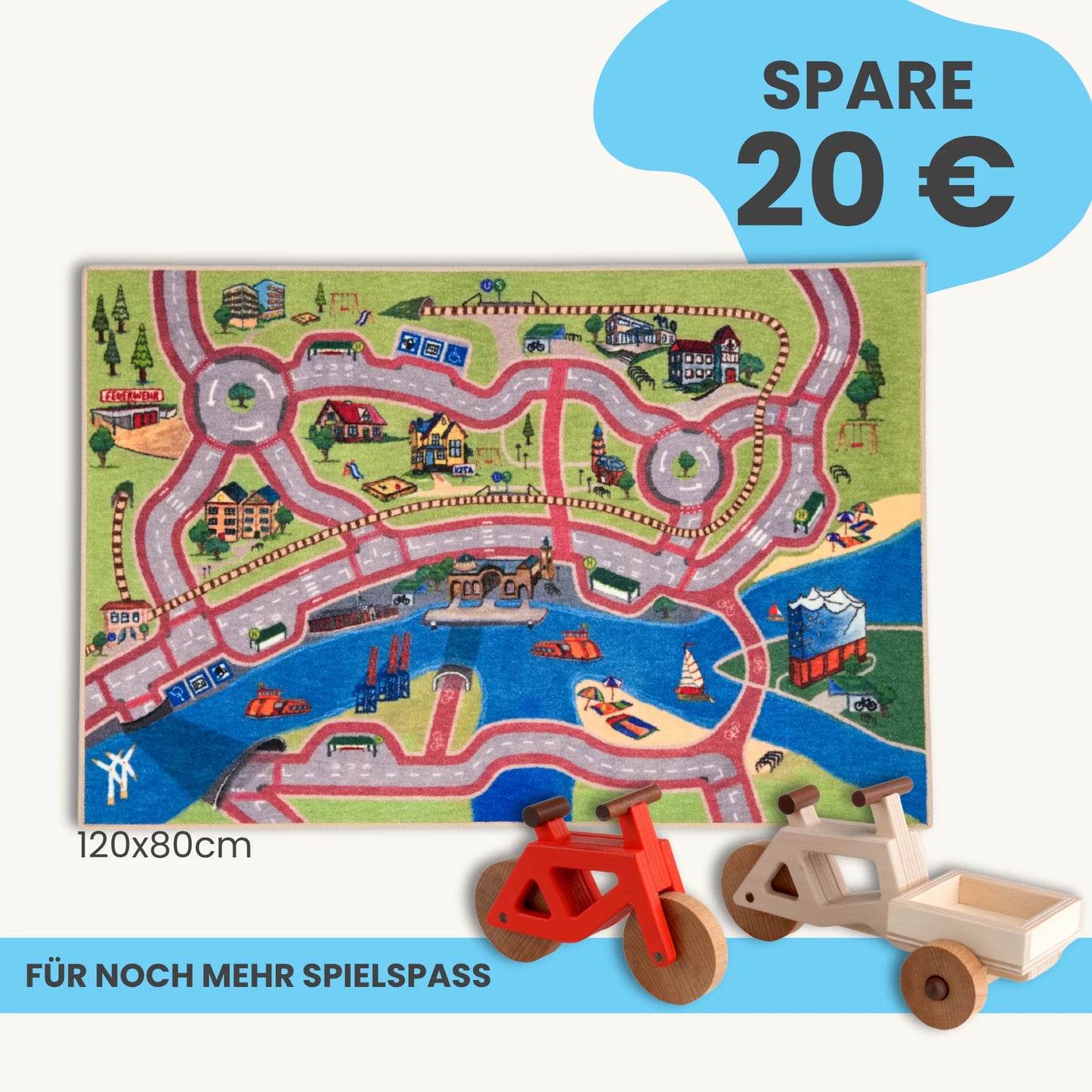 Spielteppich Hamburg 120x80cm im Starter-Set