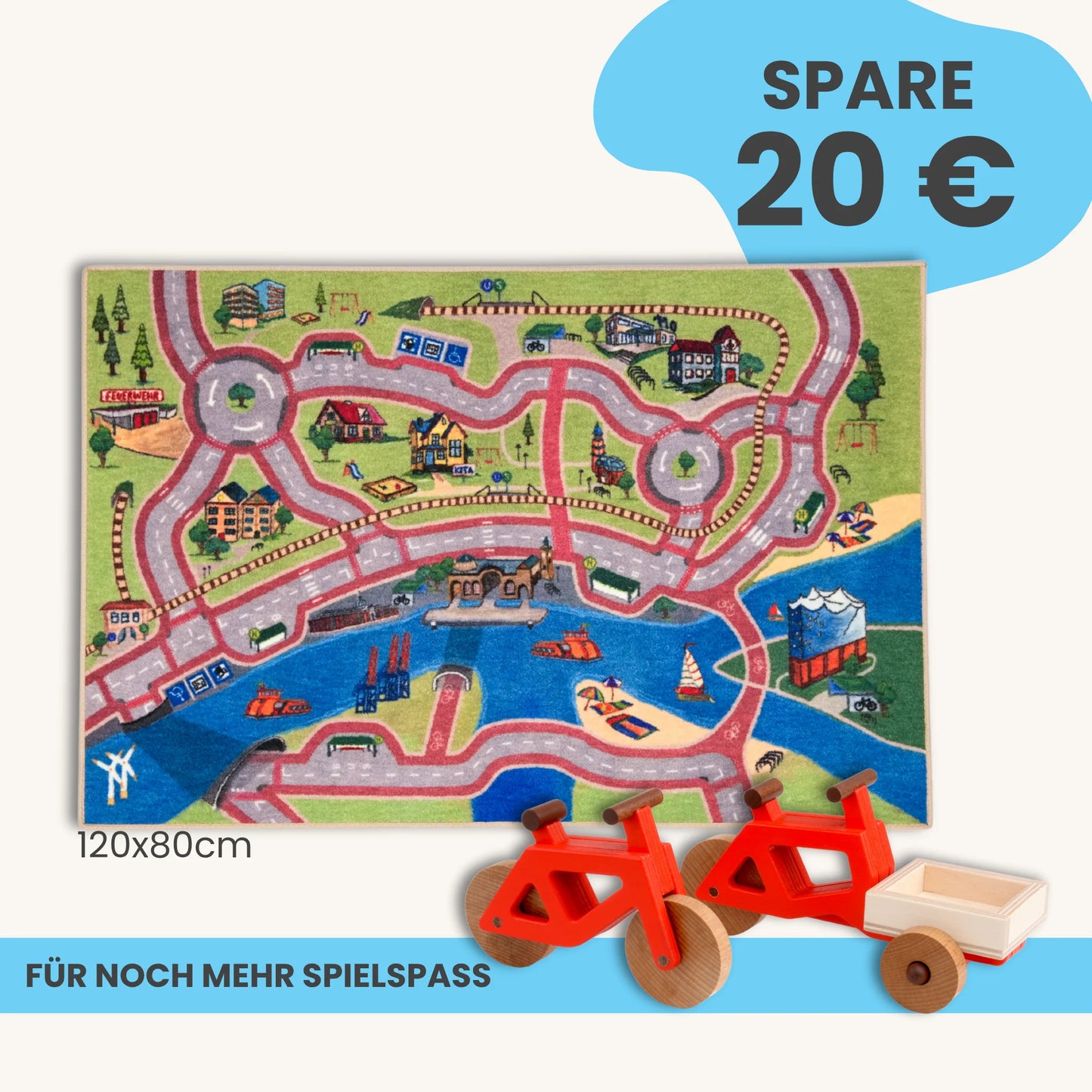 Spielteppich Hamburg 120x80cm im Starter-Set