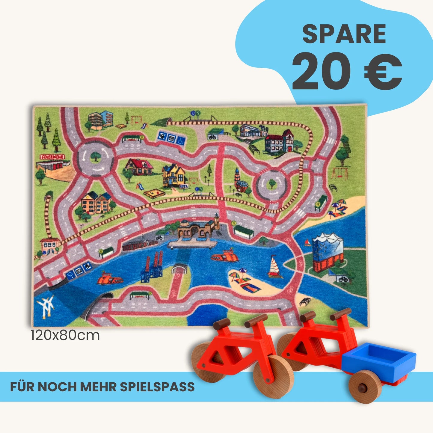 Spielteppich Hamburg 120x80cm im Starter-Set