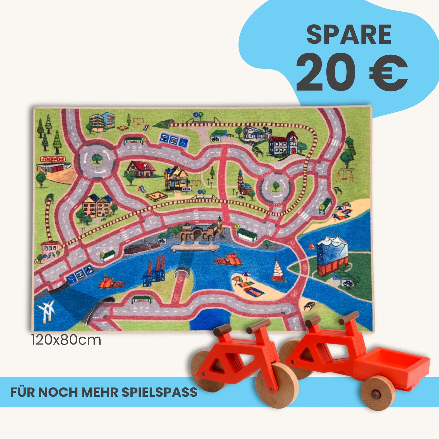 Spielteppich Hamburg 120x80cm im Starter-Set