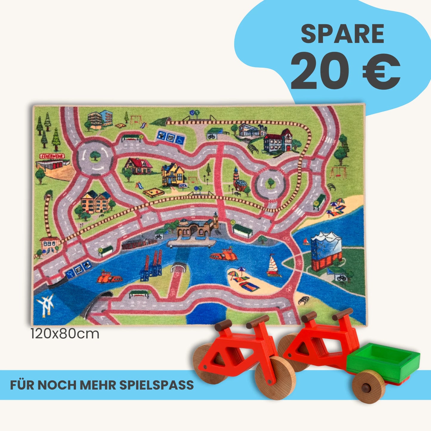 Spielteppich Hamburg 120x80cm im Starter-Set