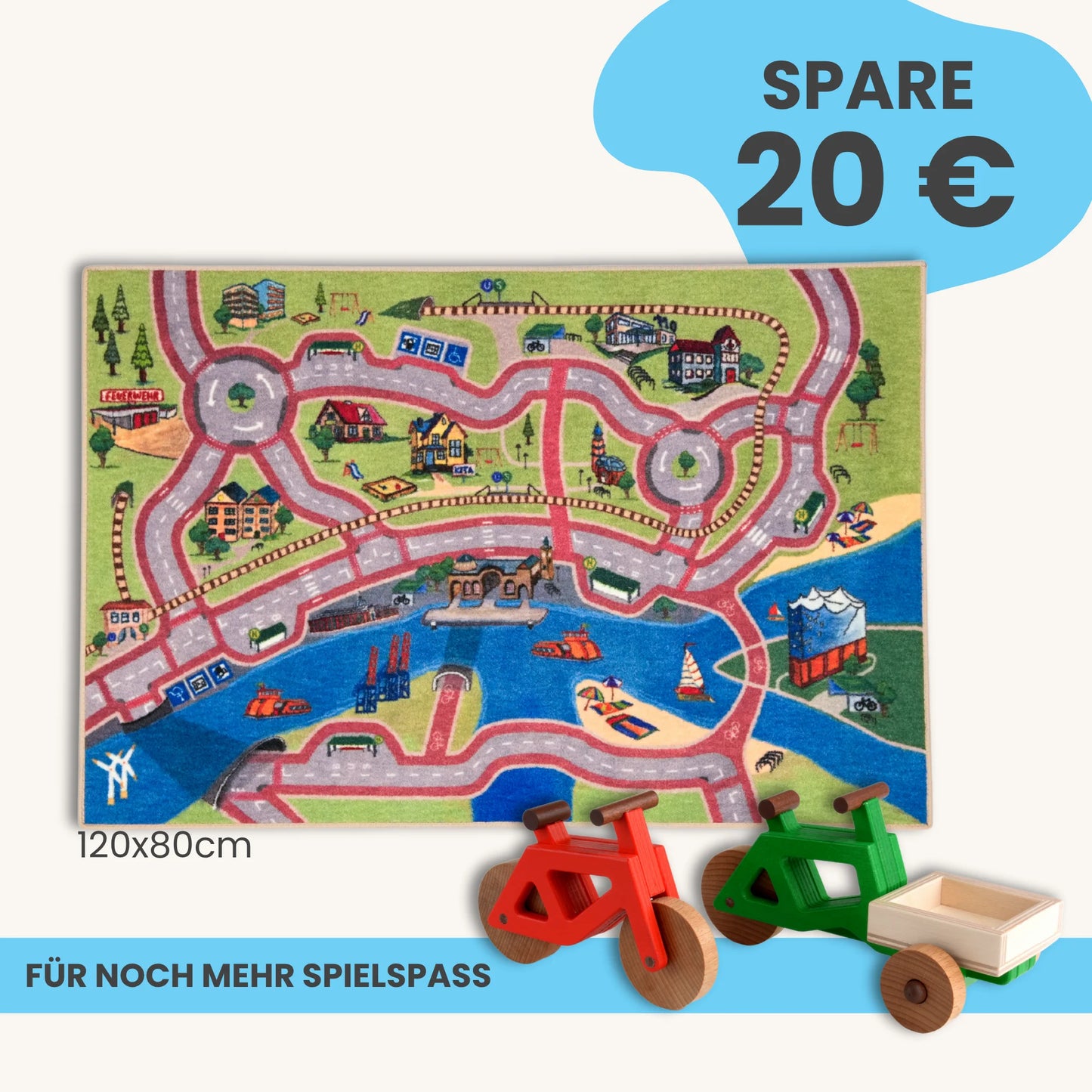 Spielteppich Hamburg 120x80cm im Starter-Set