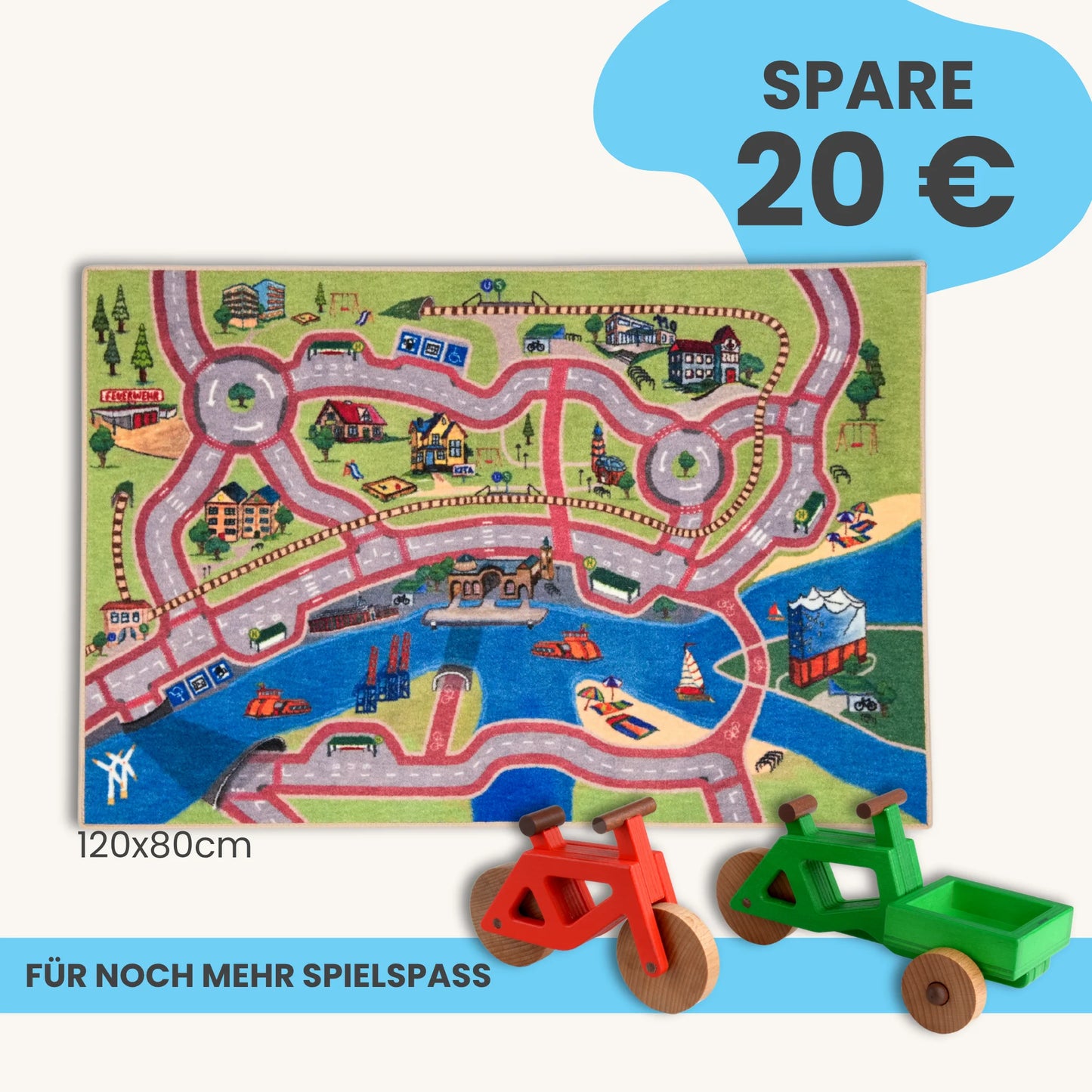 Spielteppich Hamburg 120x80cm im Starter-Set