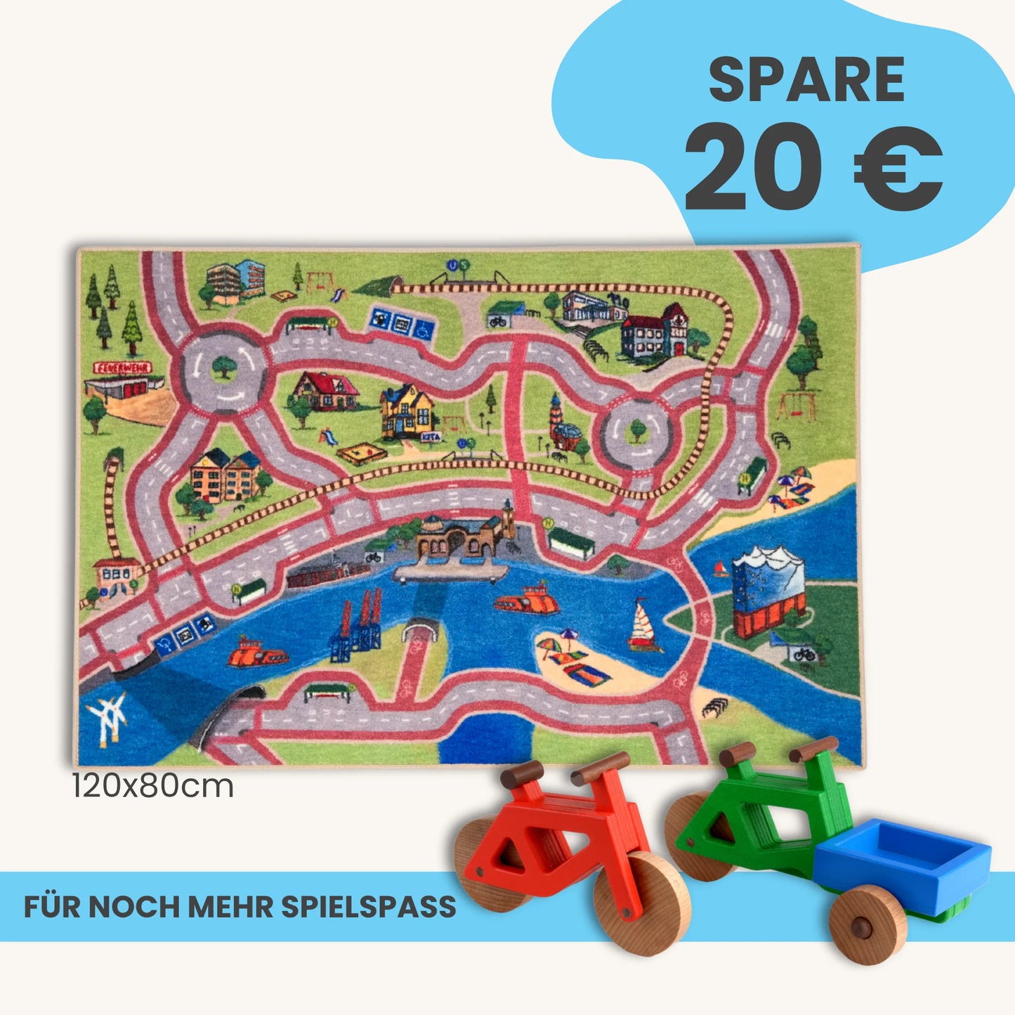 Spielteppich Hamburg 120x80cm im Starter-Set