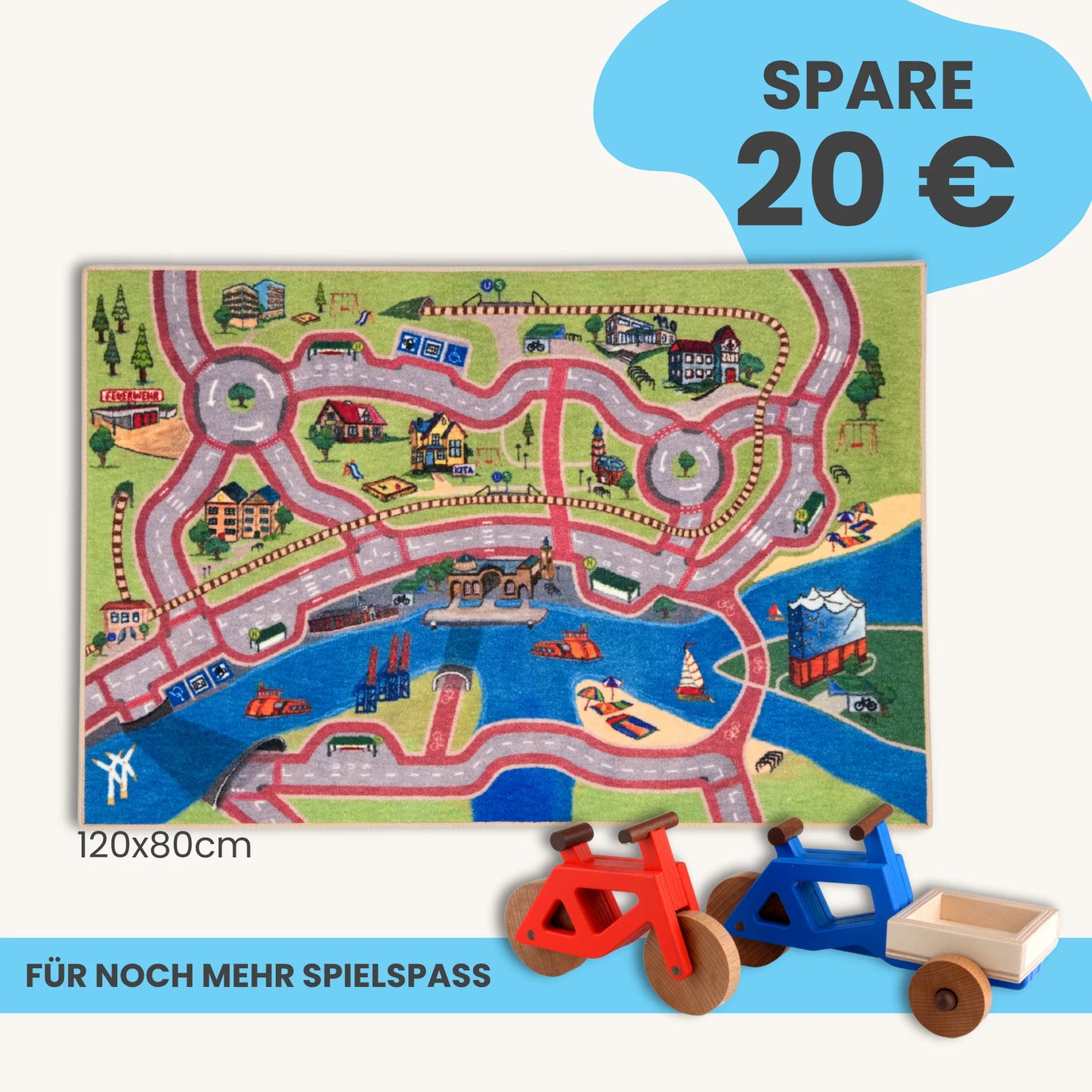 Spielteppich Hamburg 120x80cm im Starter-Set