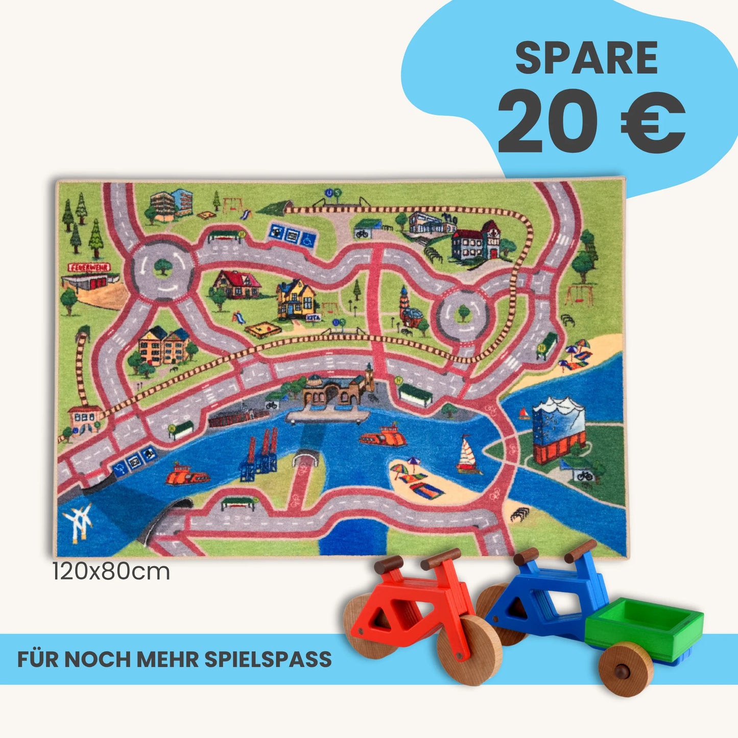 Spielteppich Hamburg 120x80cm im Starter-Set