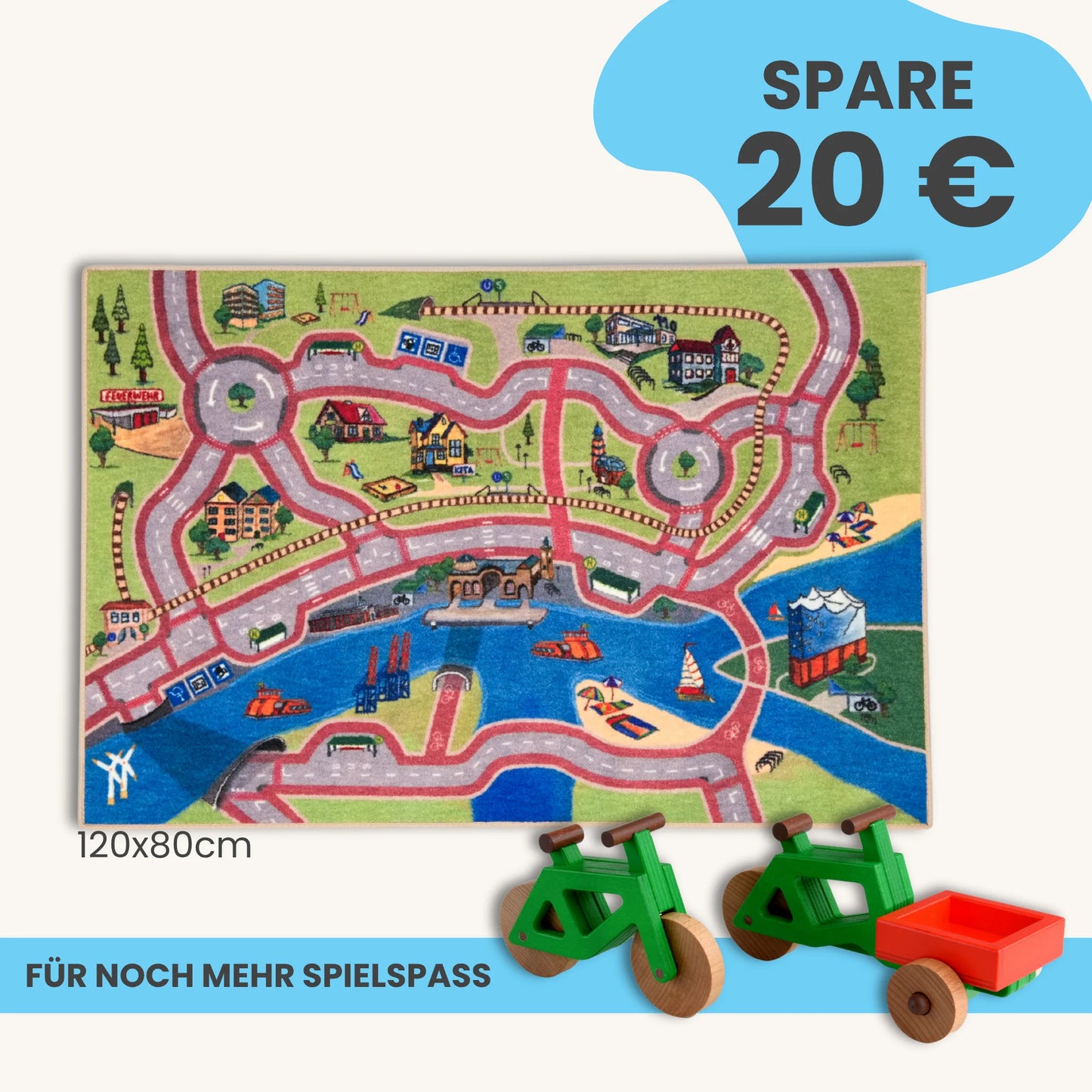 Spielteppich Hamburg 120x80cm im Starter-Set