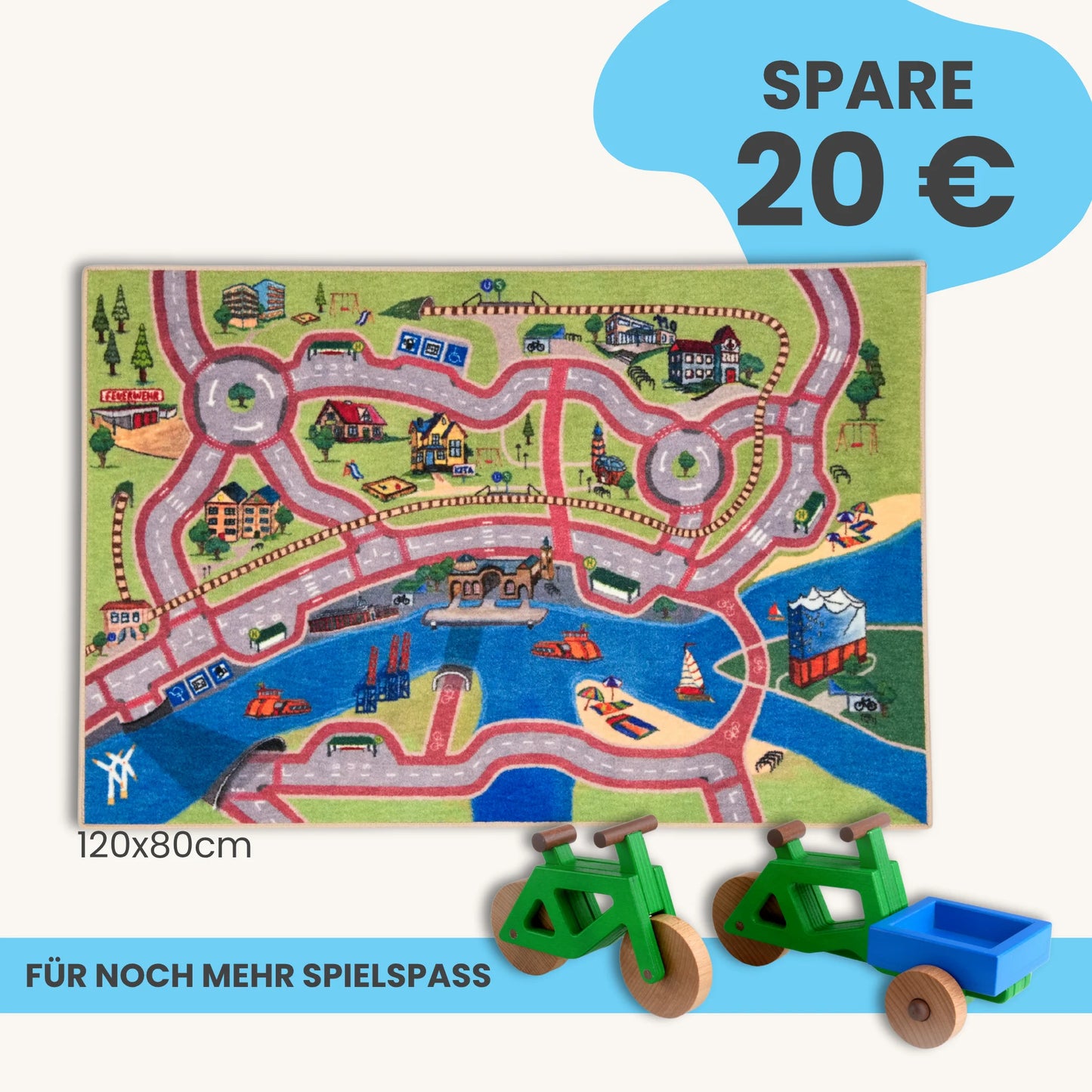 Spielteppich Hamburg 120x80cm im Starter-Set