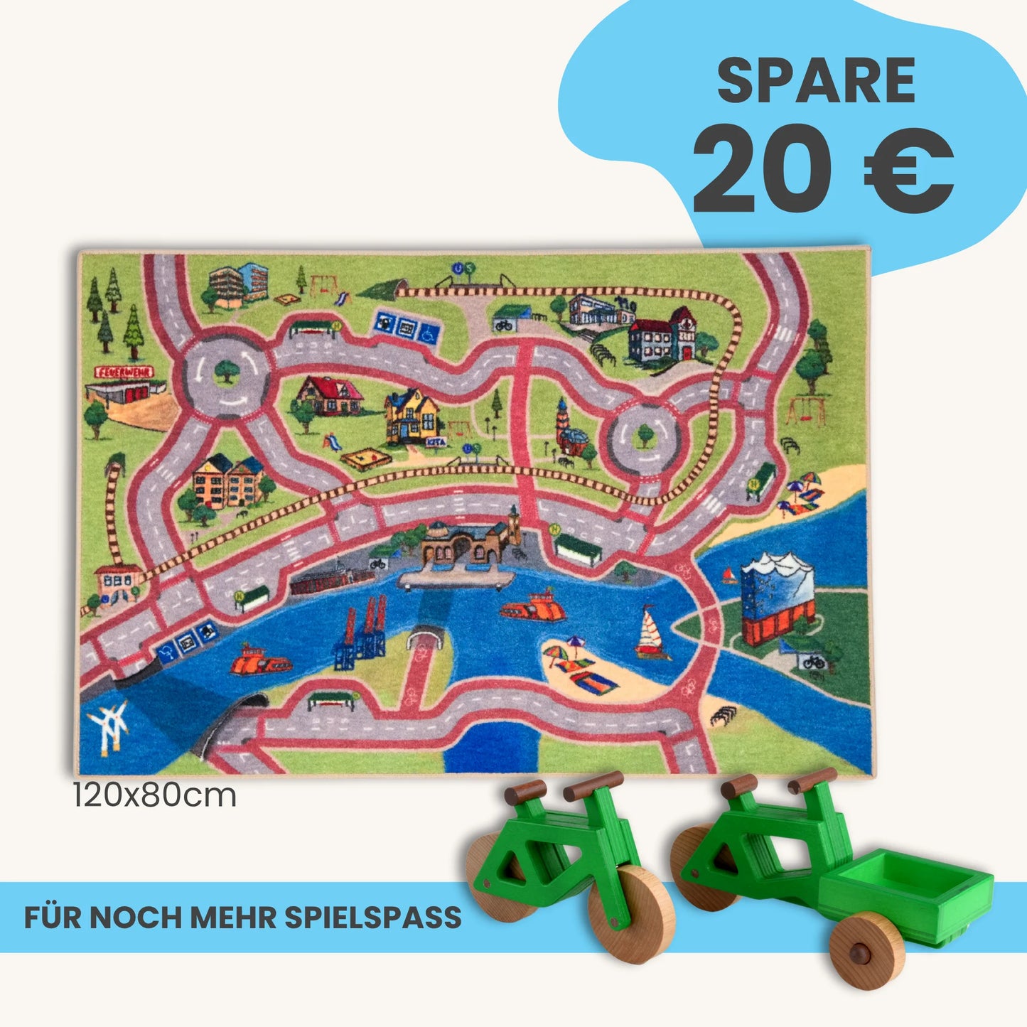 Spielteppich Hamburg 120x80cm im Starter-Set