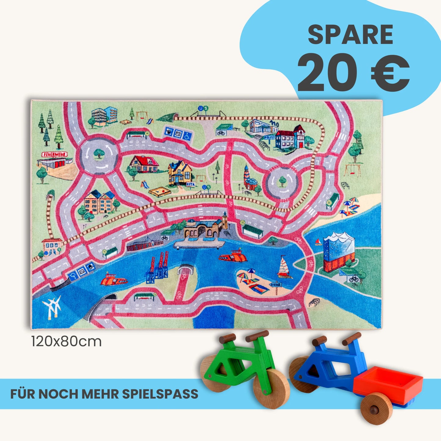 Spielteppich HAMBURG 120x80cm im Starter-Set