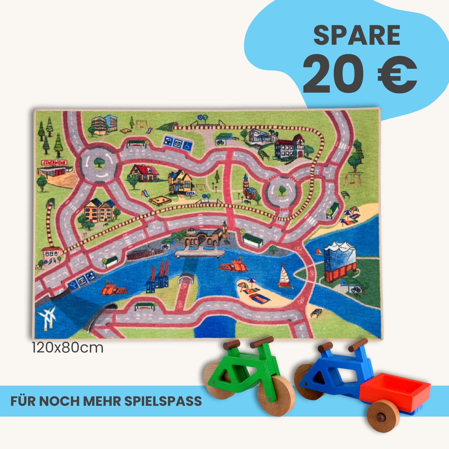 Spielteppich Hamburg 120x80cm im Starter-Set
