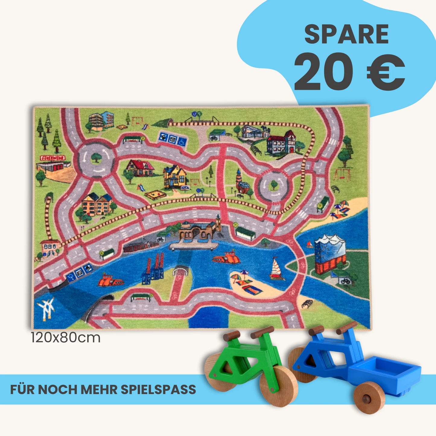 Spielteppich Hamburg 120x80cm im Starter-Set