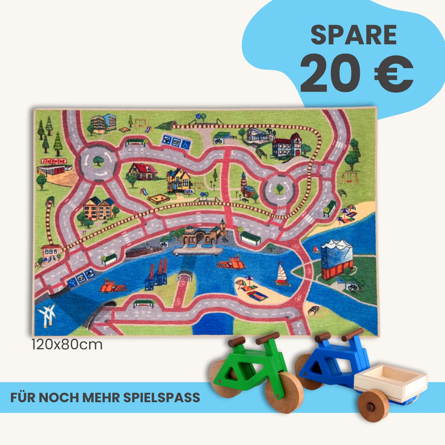 Spielteppich Hamburg 120x80cm im Starter-Set