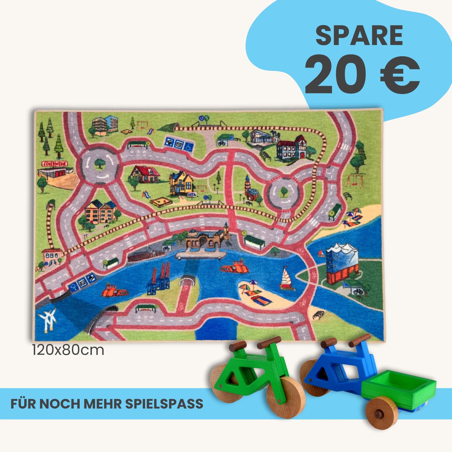 Spielteppich Hamburg 120x80cm im Starter-Set