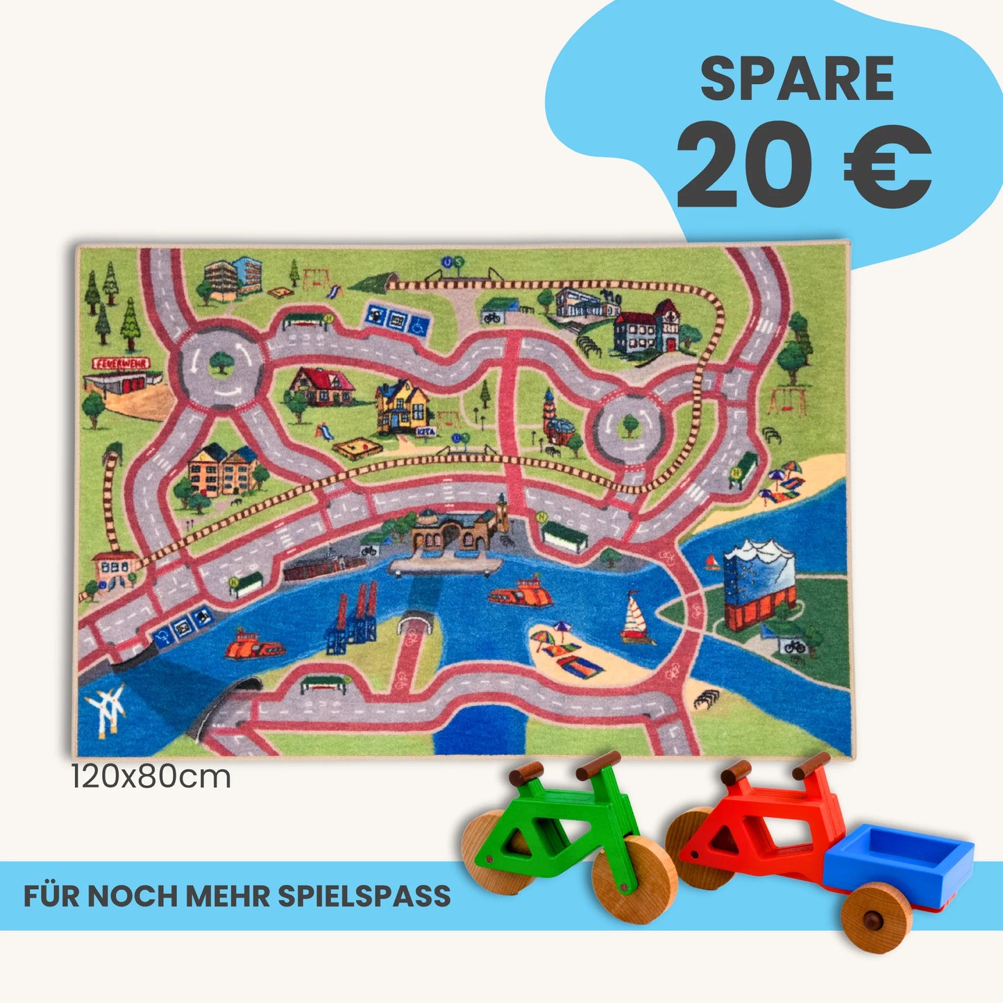 Spielteppich Hamburg 120x80cm im Starter-Set