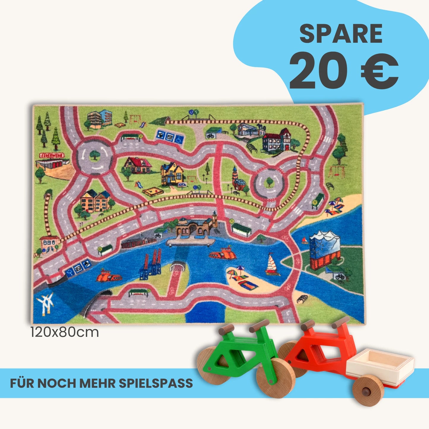 Spielteppich Hamburg 120x80cm im Starter-Set