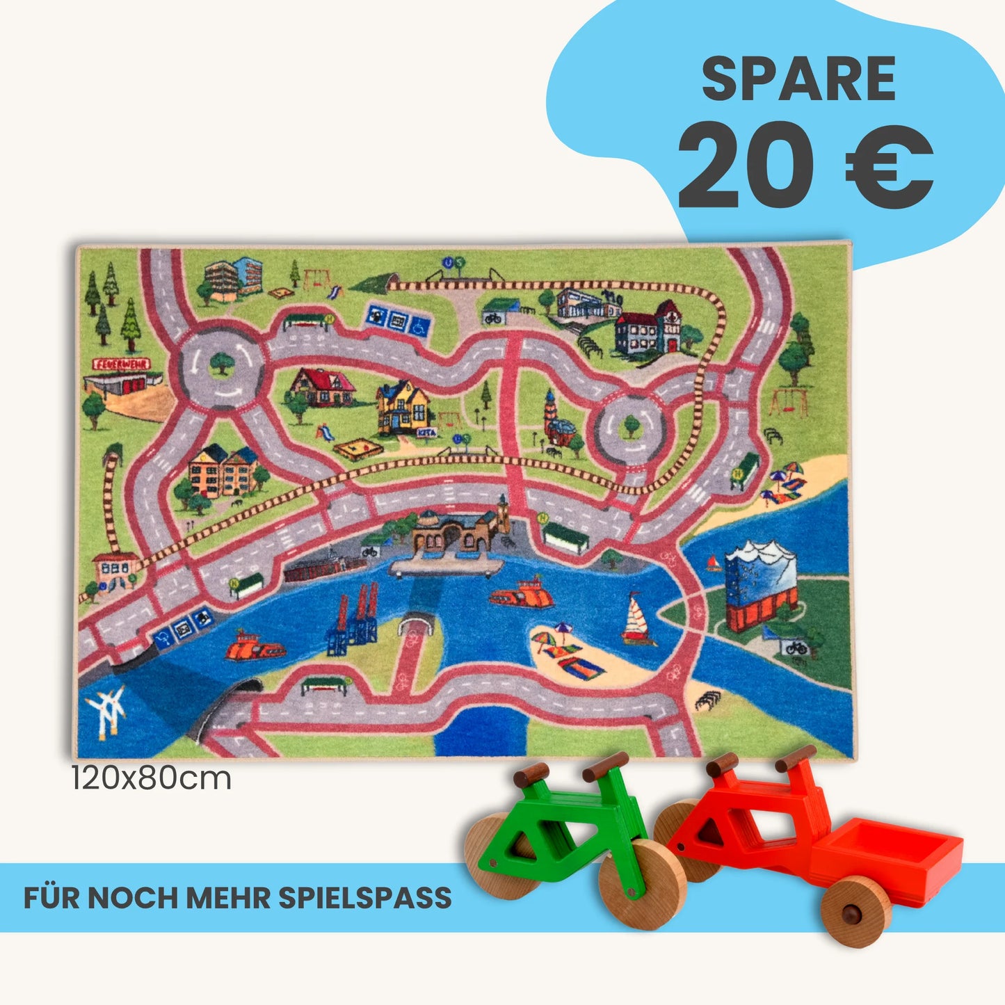 Spielteppich Hamburg 120x80cm im Starter-Set
