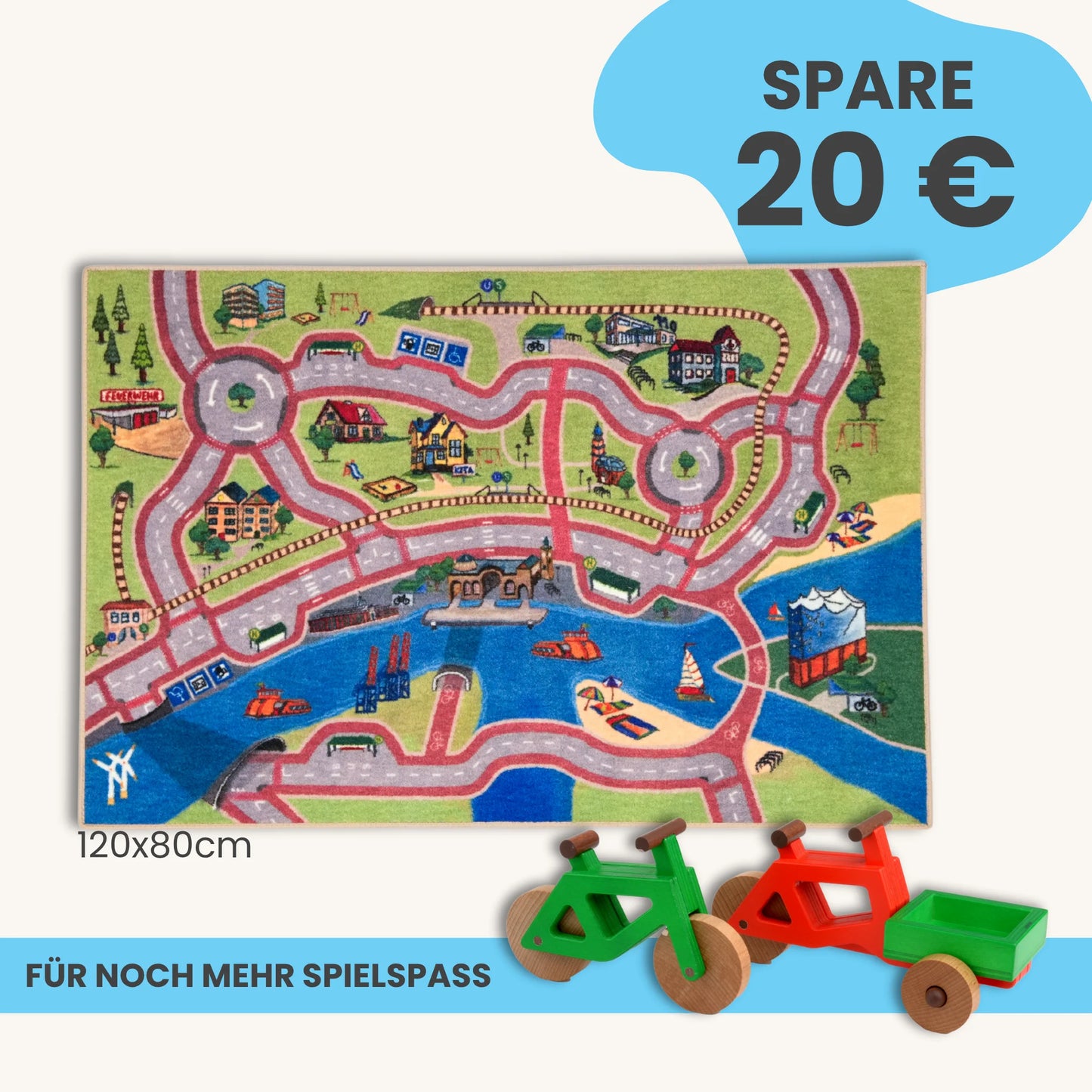 Spielteppich Hamburg 120x80cm im Starter-Set