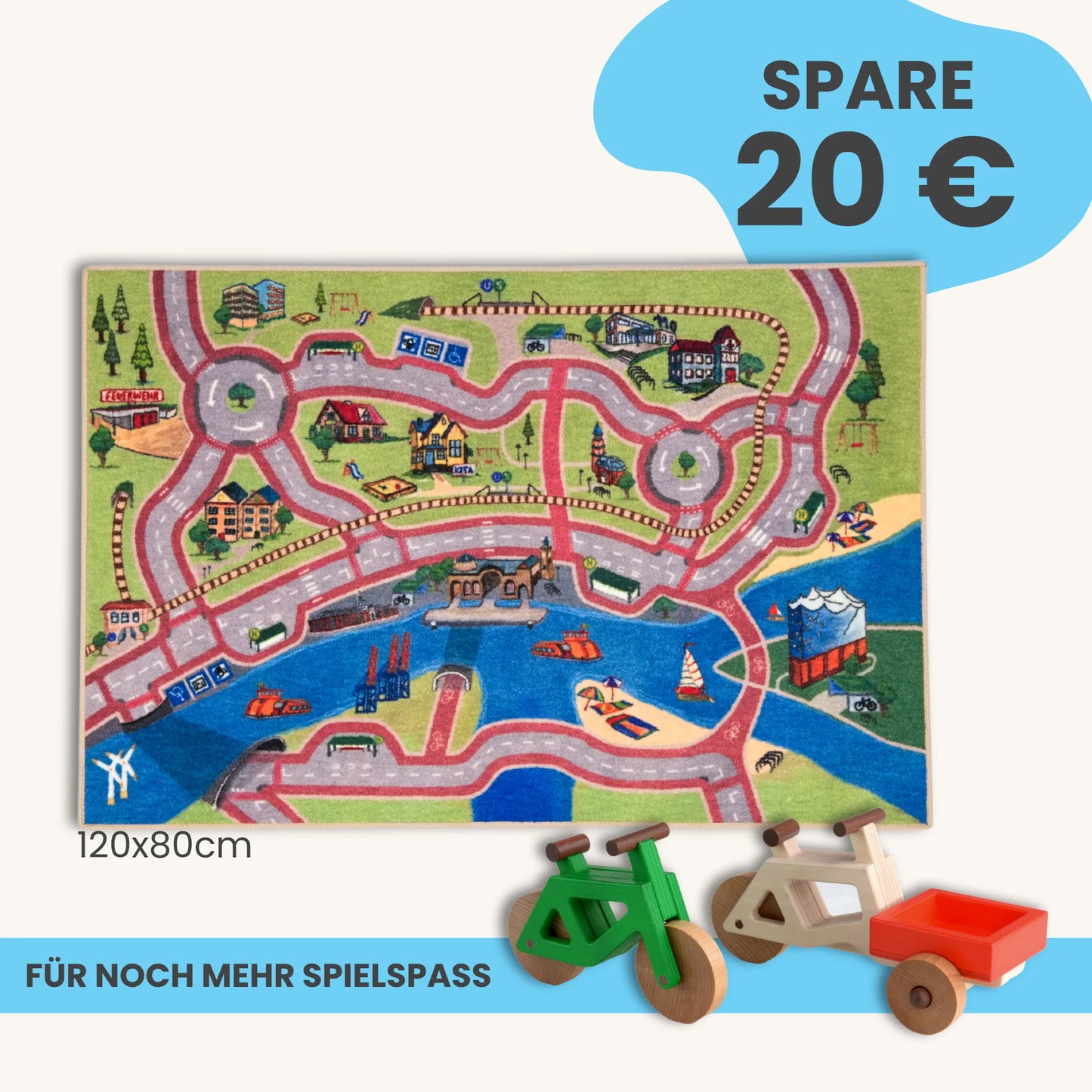 Spielteppich Hamburg 120x80cm im Starter-Set