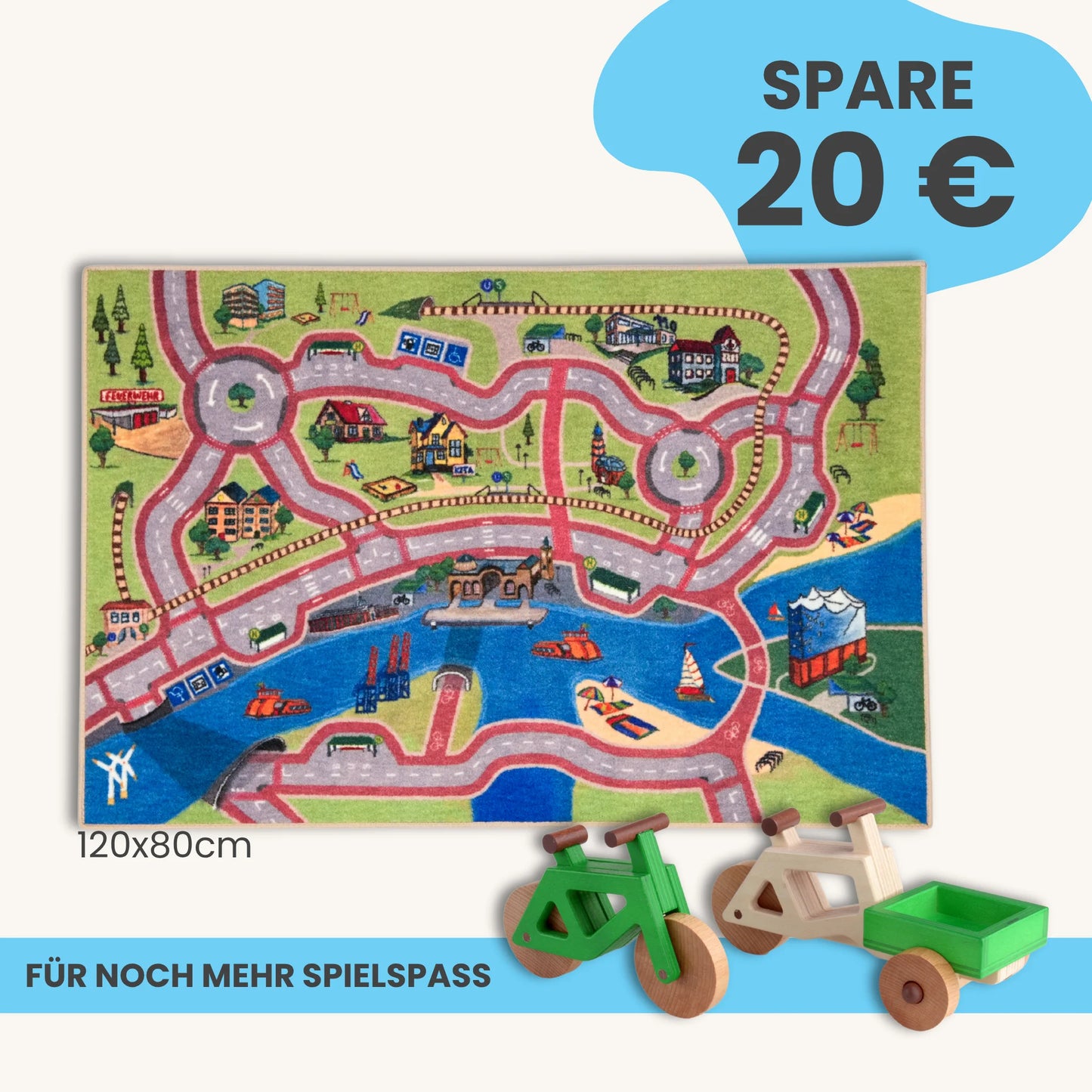 Spielteppich Hamburg 120x80cm im Starter-Set