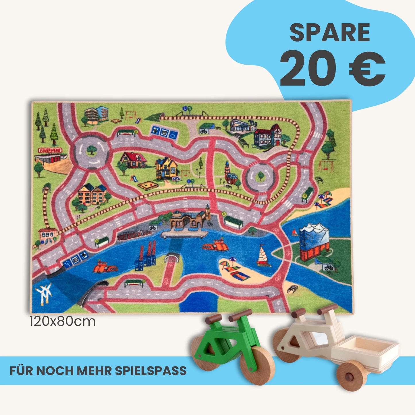 Spielteppich Hamburg 120x80cm im Starter-Set