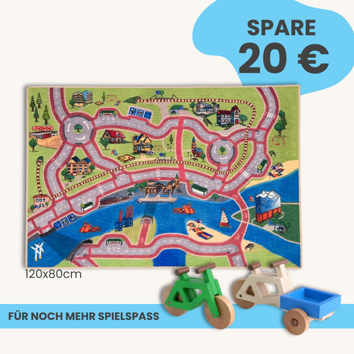 Spielteppich Hamburg 120x80cm im Starter-Set