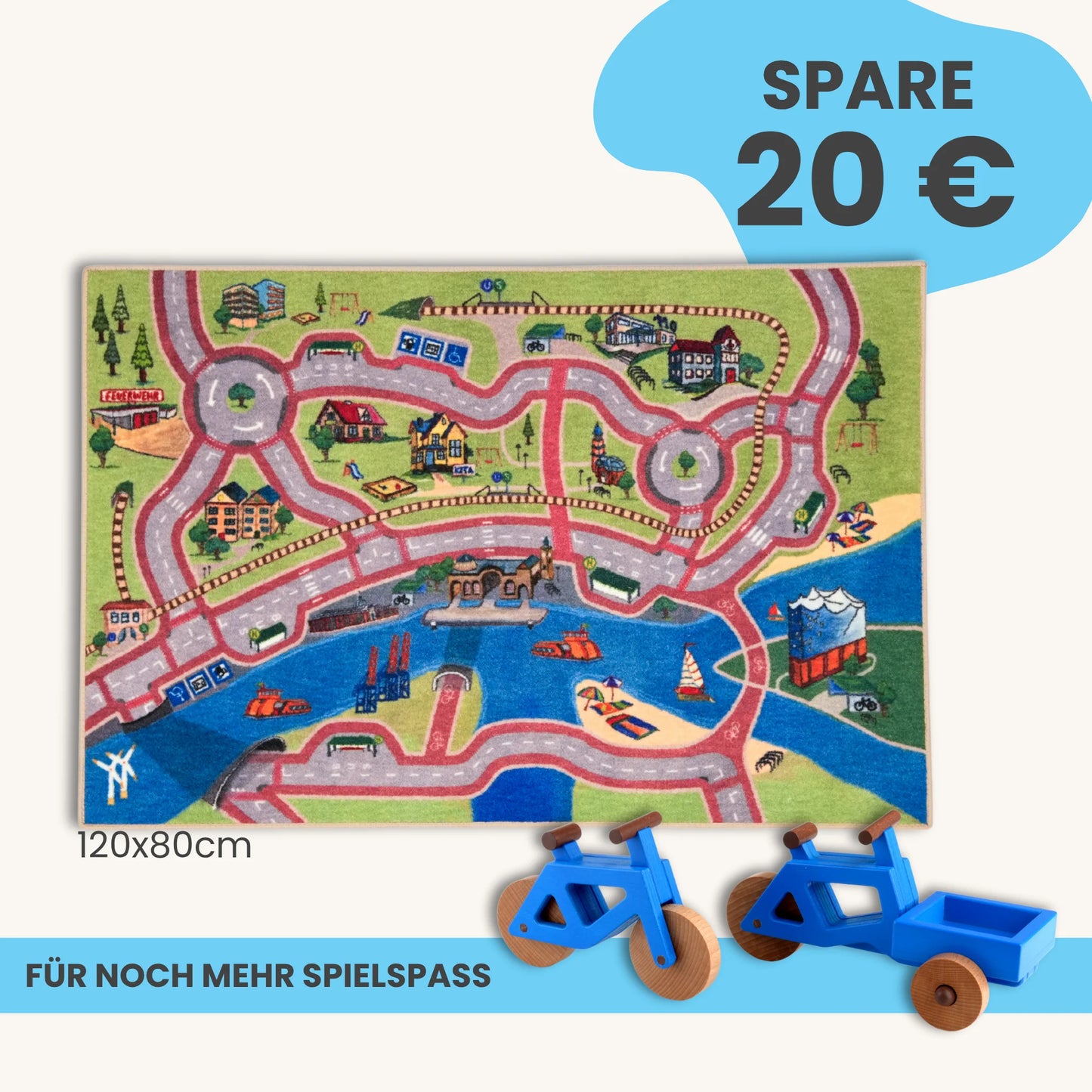Spielteppich Hamburg 120x80cm im Starter-Set