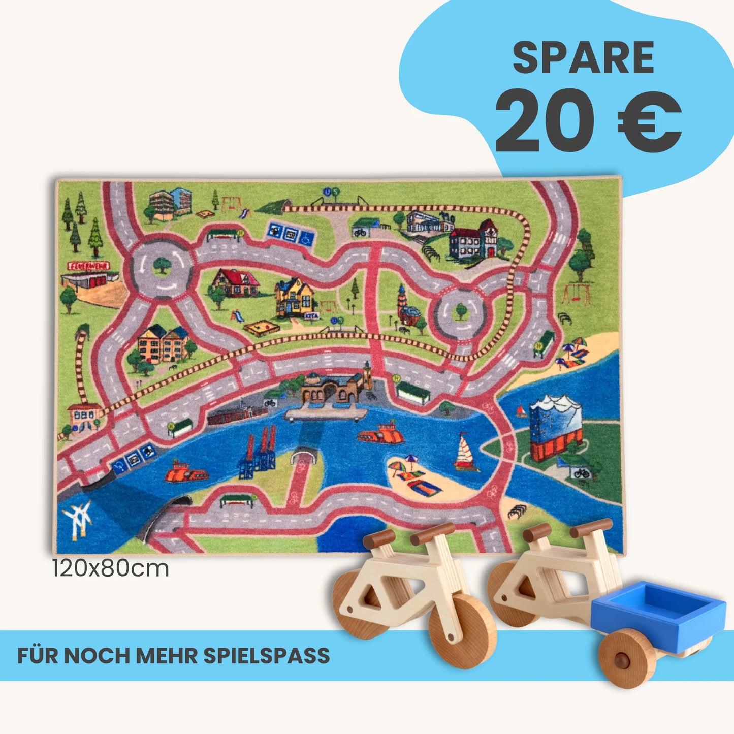 Spielteppich Hamburg 120x80cm im Starter-Set