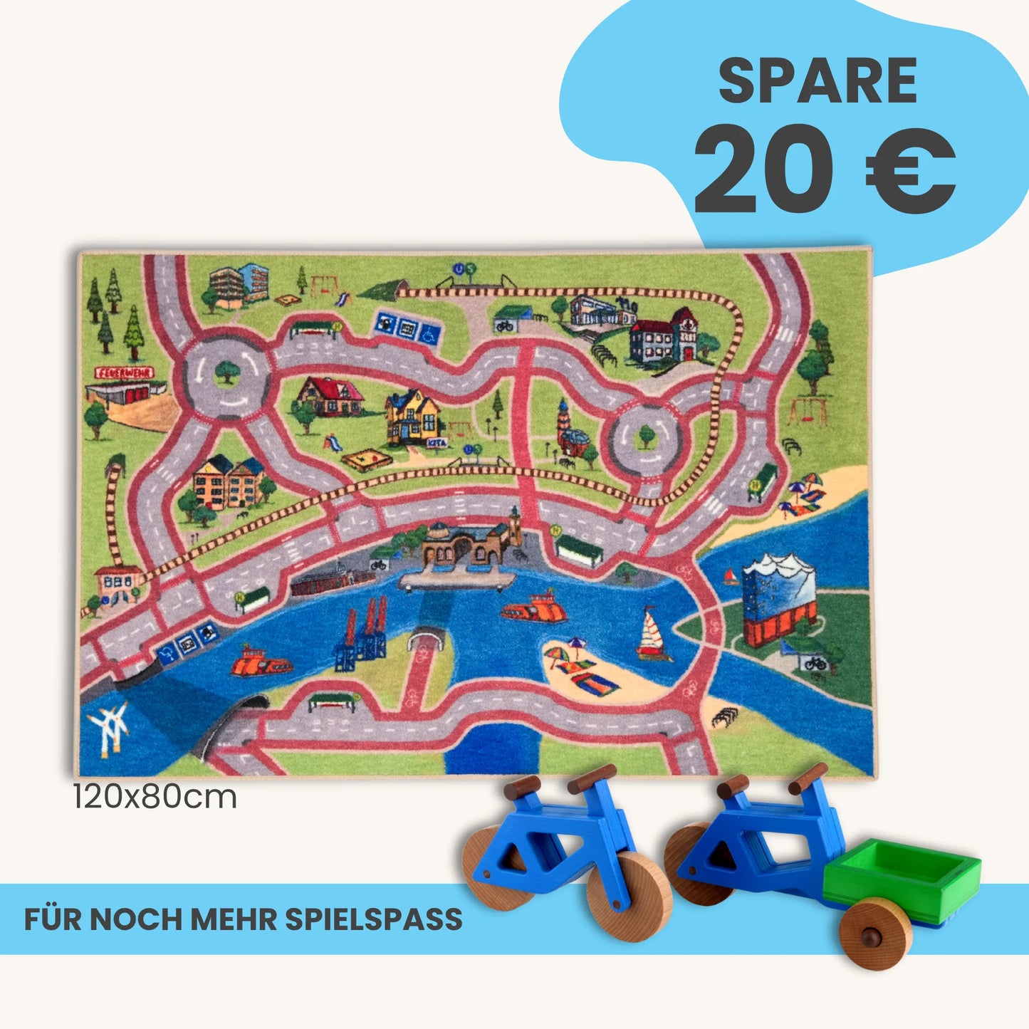 Spielteppich Hamburg 120x80cm im Starter-Set
