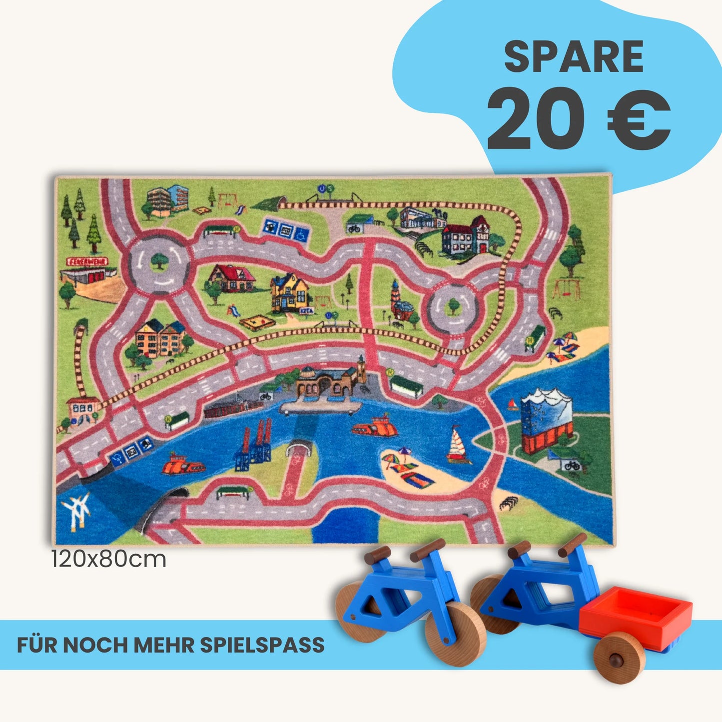 Spielteppich Hamburg 120x80cm im Starter-Set