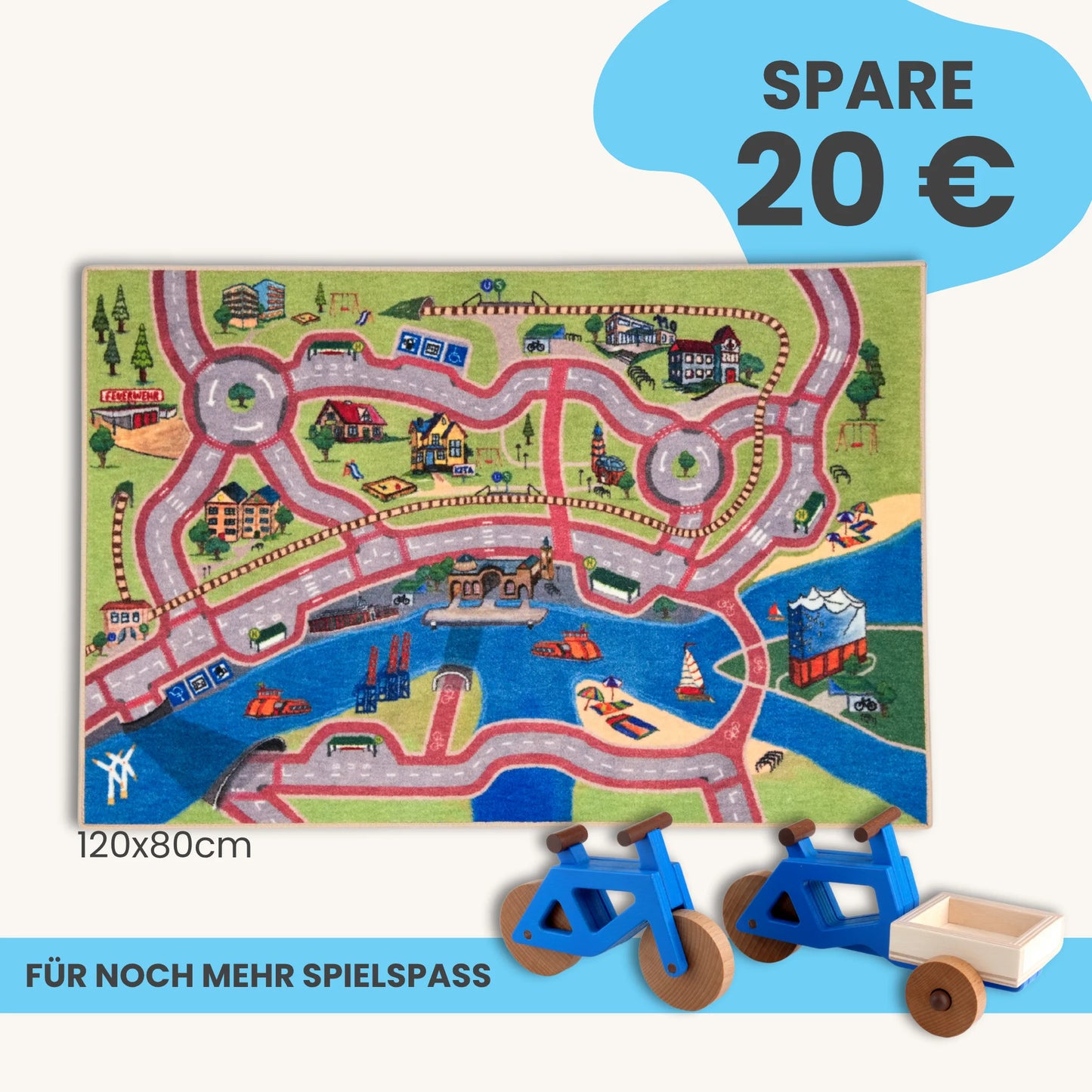Spielteppich Hamburg 120x80cm im Starter-Set