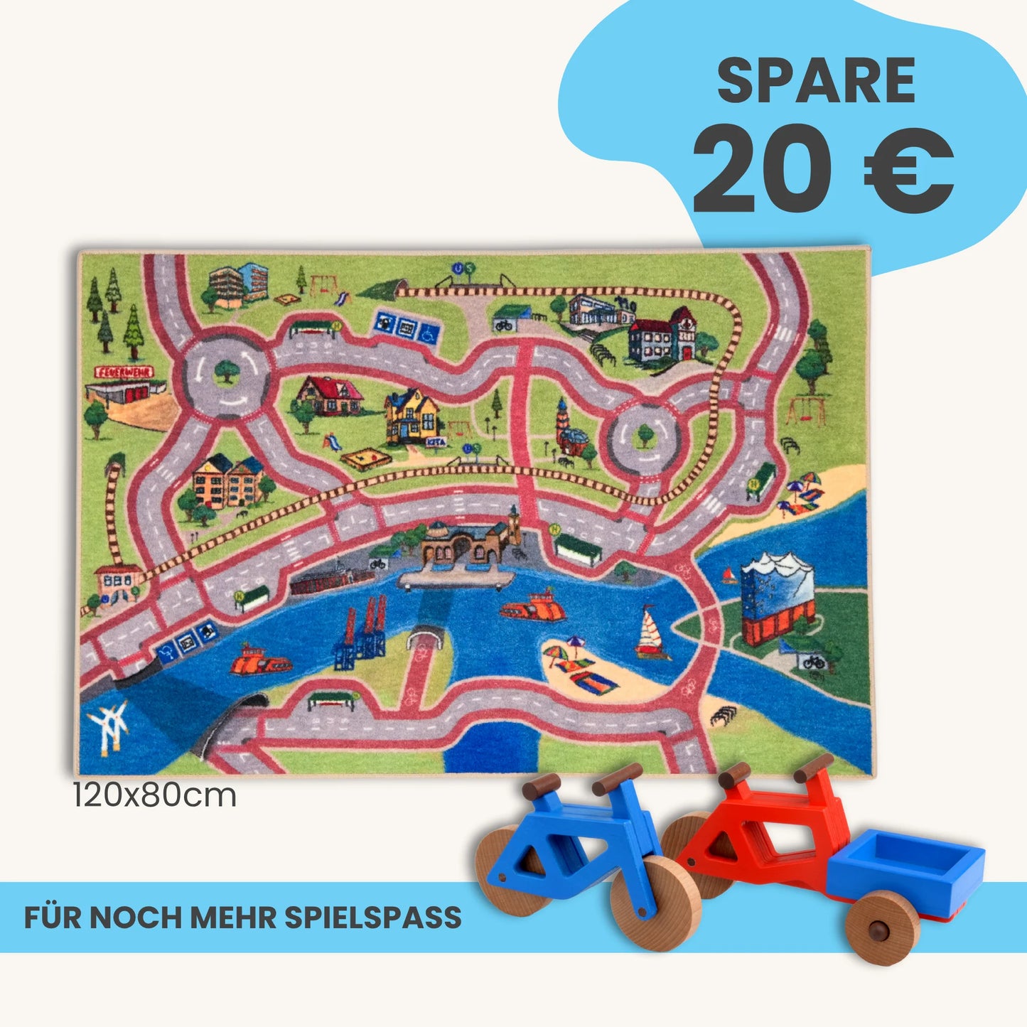Spielteppich Hamburg 120x80cm im Starter-Set
