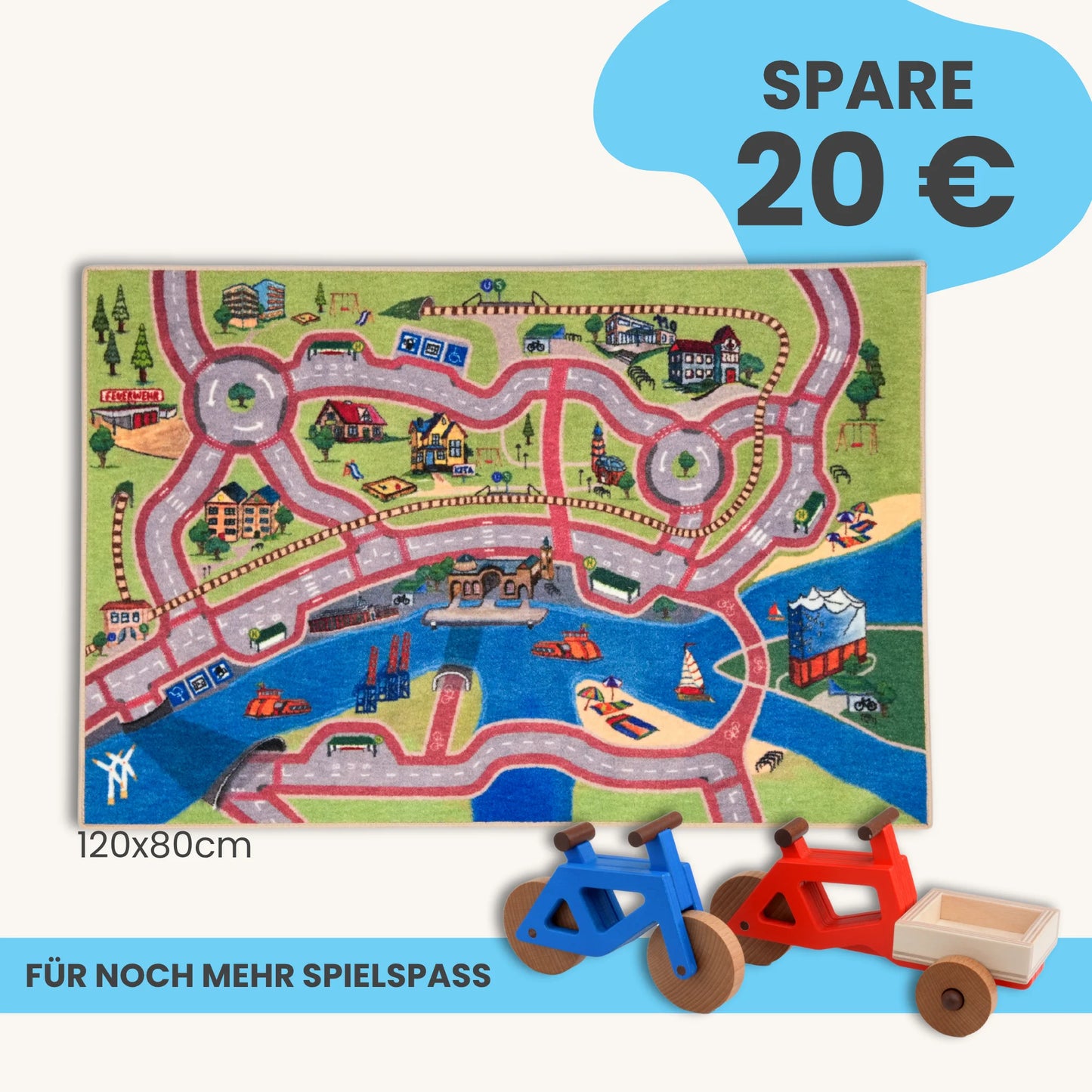Spielteppich Hamburg 120x80cm im Starter-Set