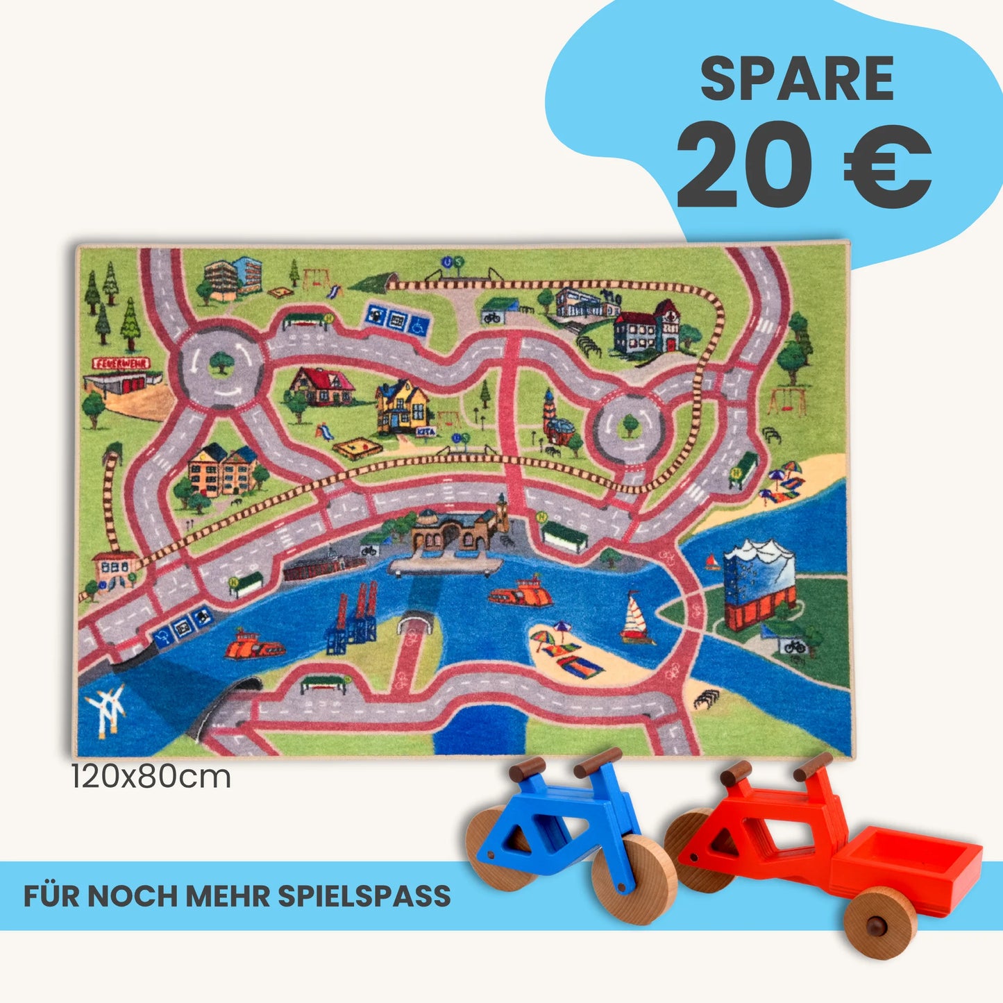 Spielteppich Hamburg 120x80cm im Starter-Set