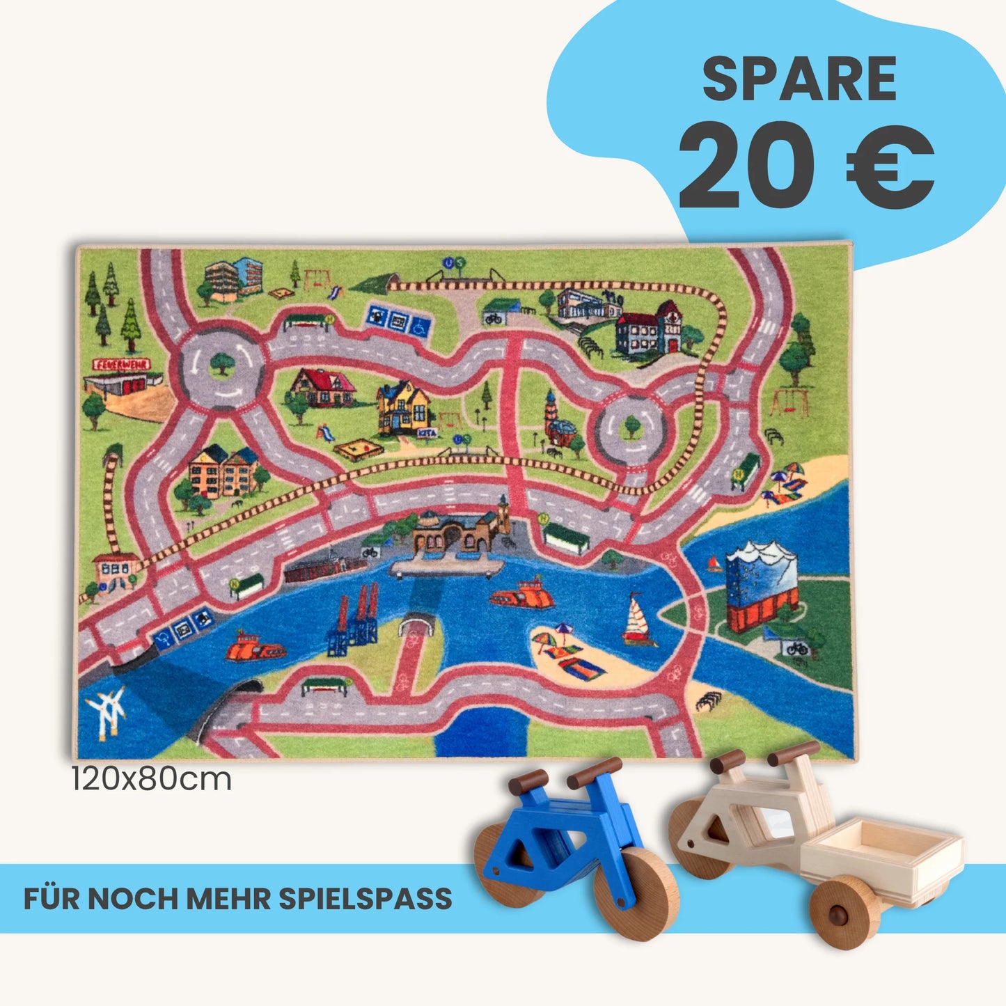Spielteppich Hamburg 120x80cm im Starter-Set
