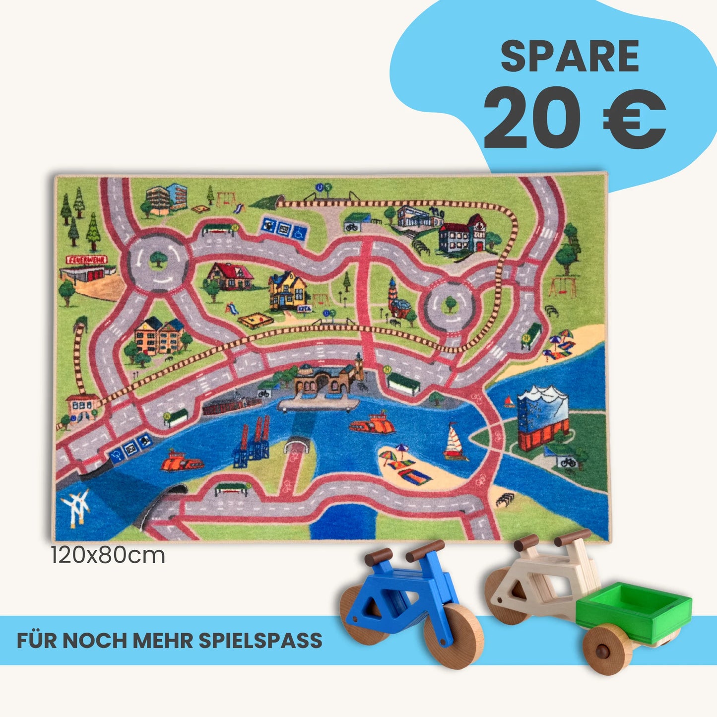 Spielteppich Hamburg 120x80cm im Starter-Set