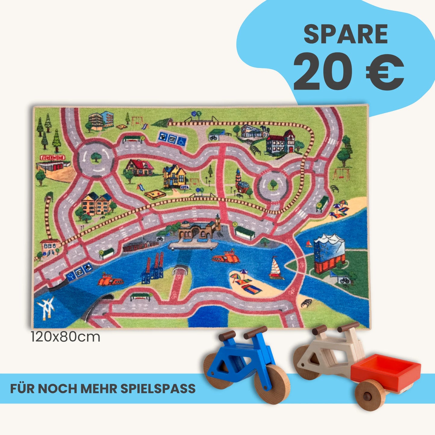 Spielteppich Hamburg 120x80cm im Starter-Set