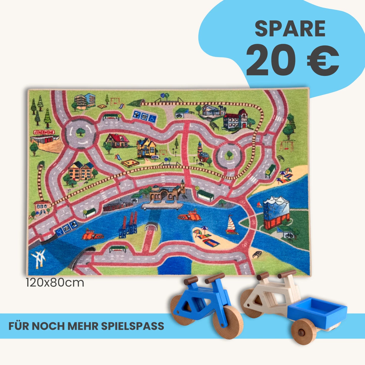 Spielteppich Hamburg 120x80cm im Starter-Set