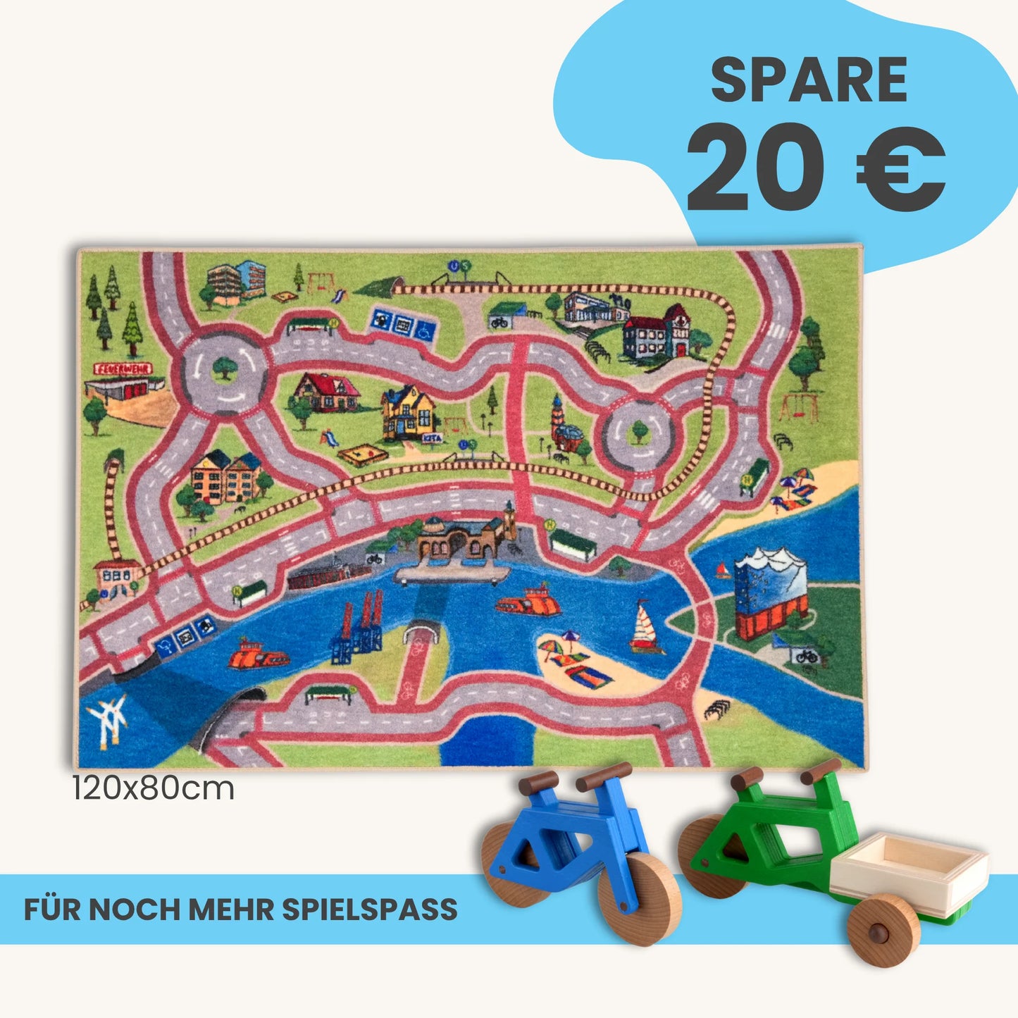 Spielteppich Hamburg 120x80cm im Starter-Set