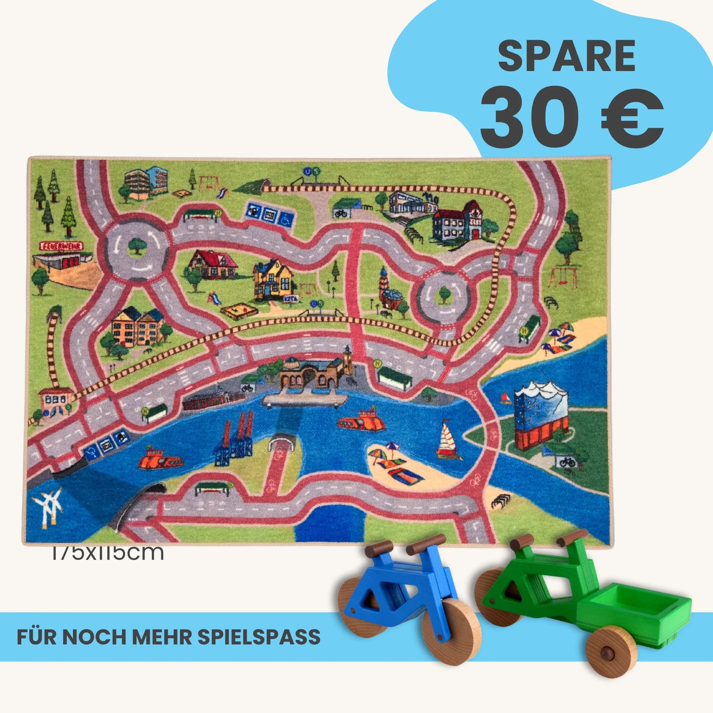 Spielteppich HAMBURG 175x115cm im Starter-Set