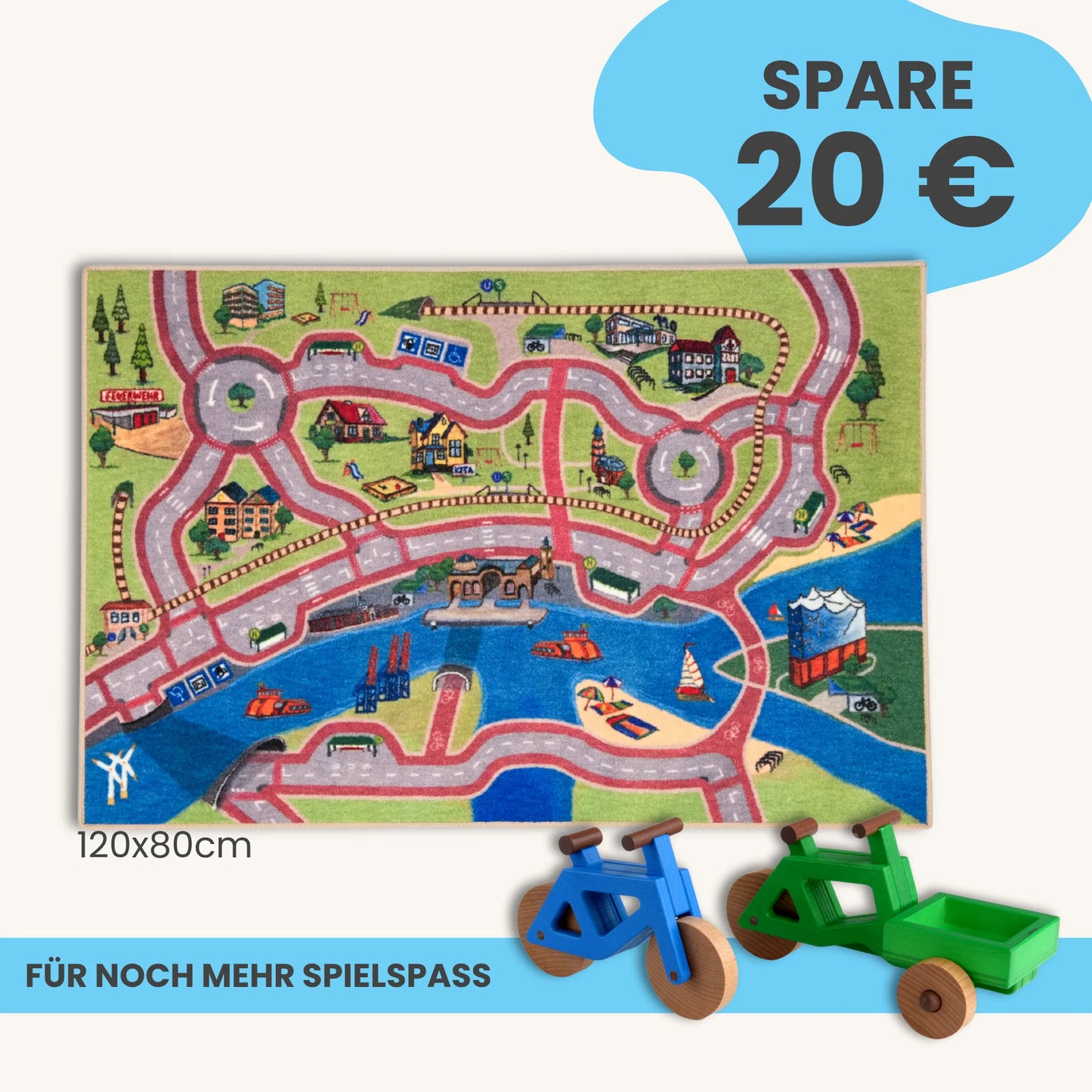 Spielteppich Hamburg 120x80cm im Starter-Set